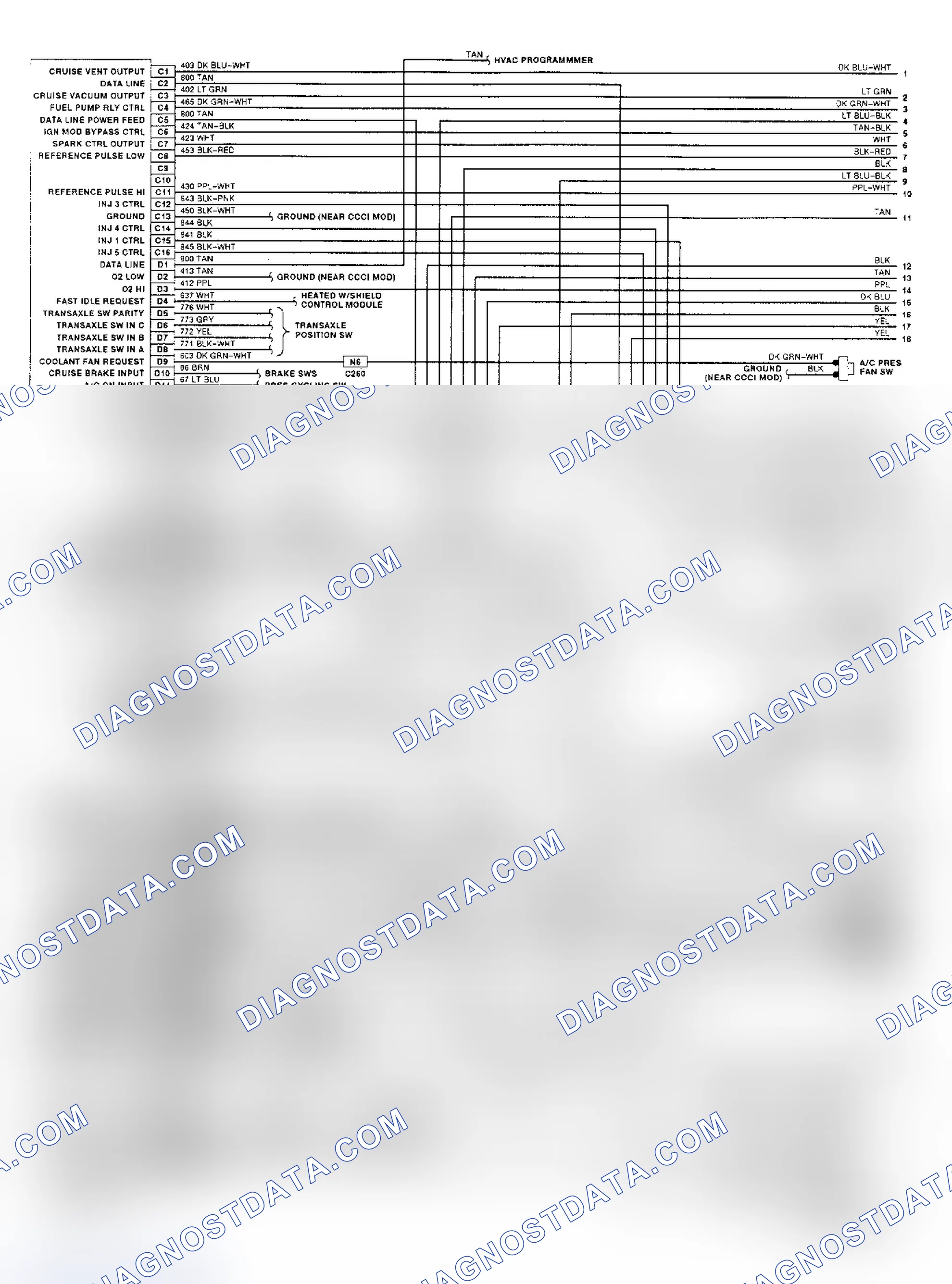 Scheme 28: 3.8L (VIN L & 1) PCM Wiring Diagram (Ninety-Eight - 1 Of 2)
