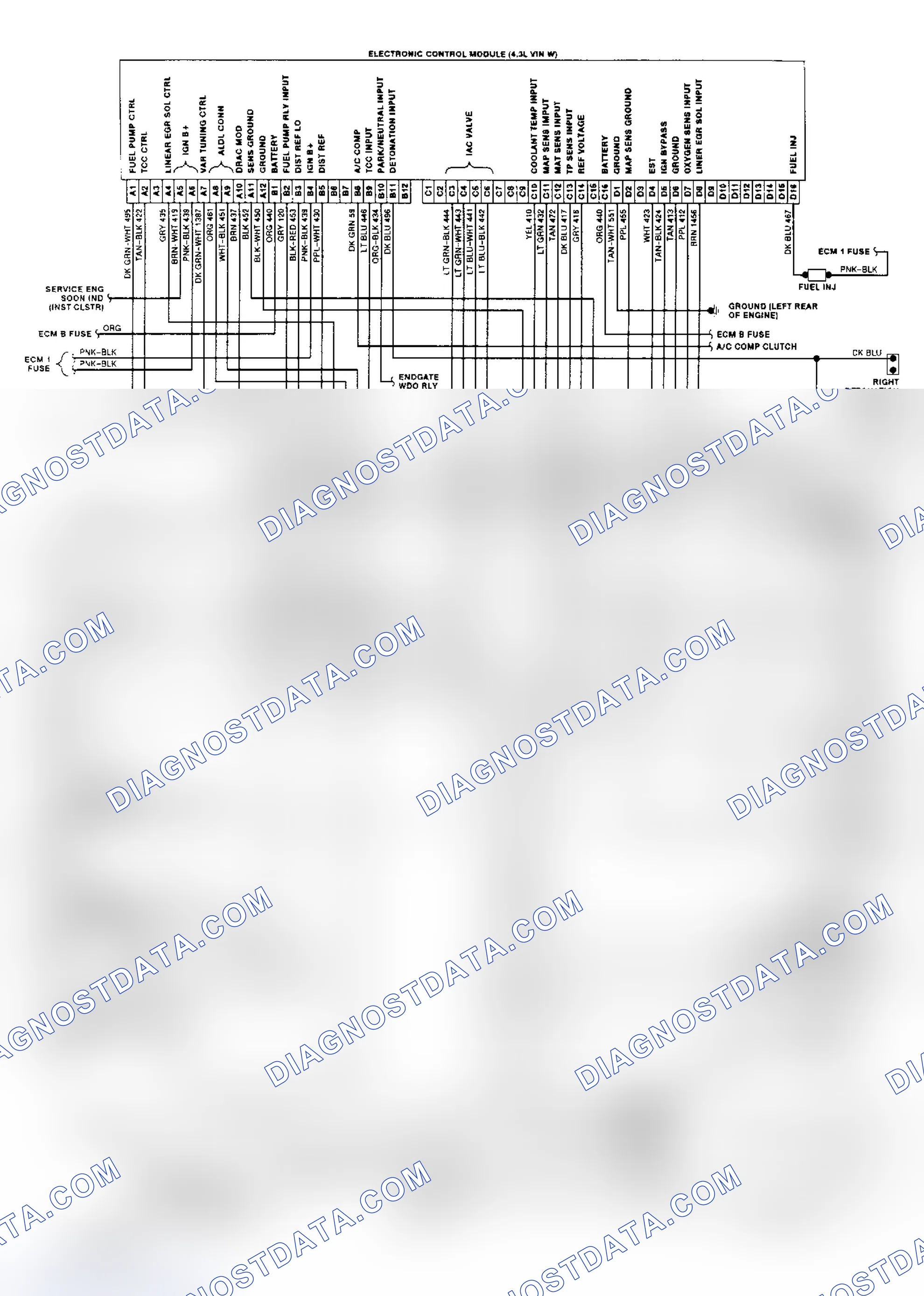 Scheme 3: Wiring Diagram (Bravada 4.3L CPI)