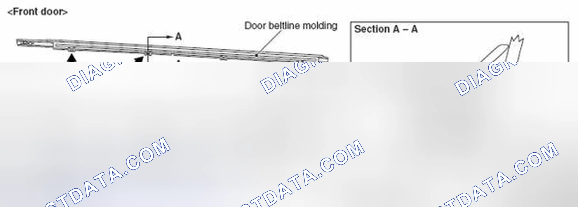Scheme 6: << A >> DOOR BELTLINE MOLDING REMOVAL