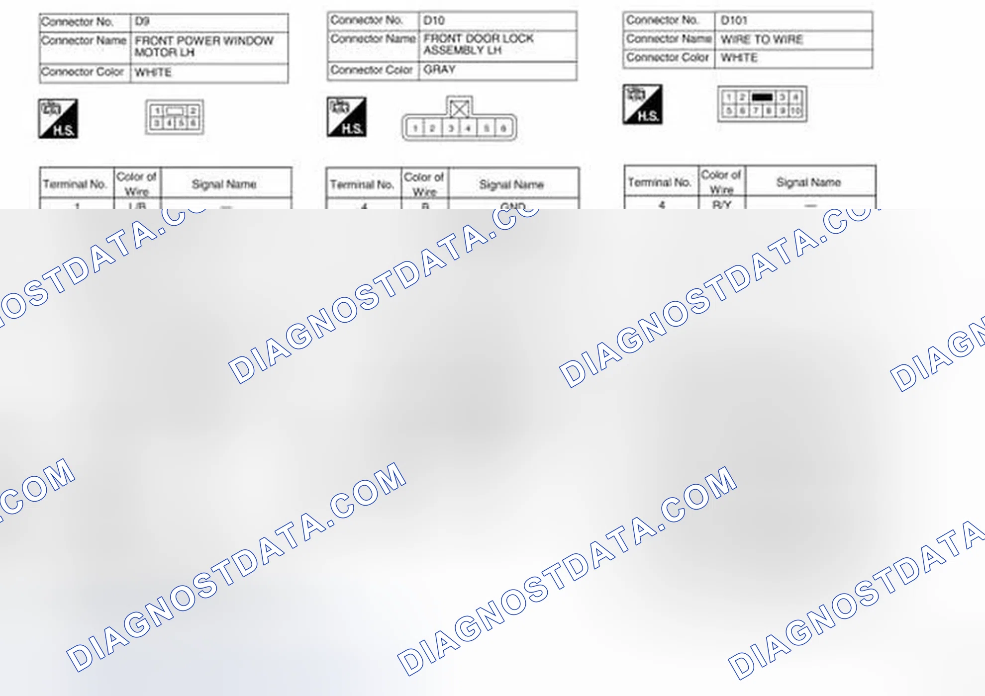 Scheme 19: Power Window System/With Left And Right Front Window Anti-Punch System Connectors (5 Of 6)