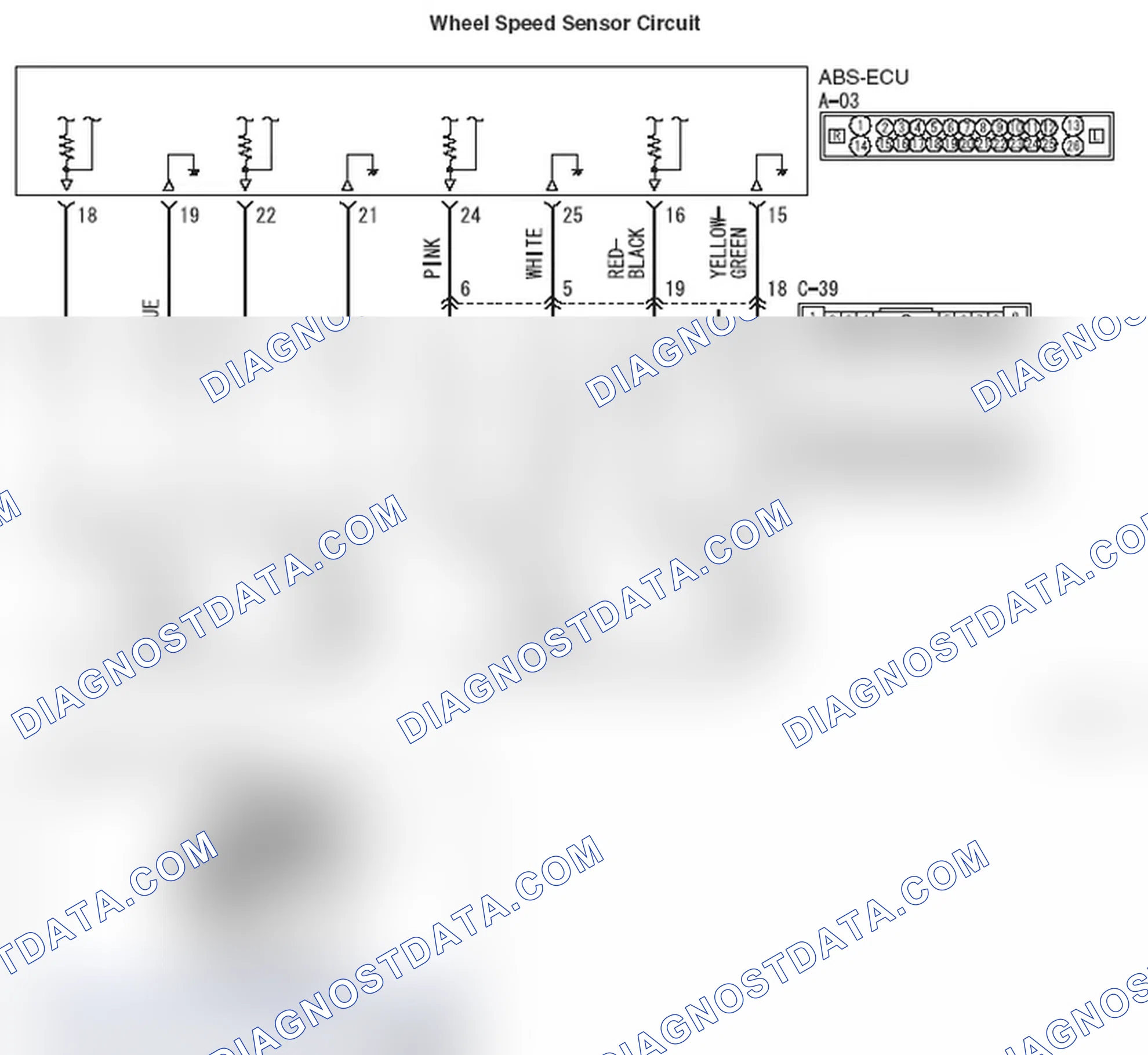 Scheme 73: DTC C100A: Abnormality in FL wheel speed sensor circuit