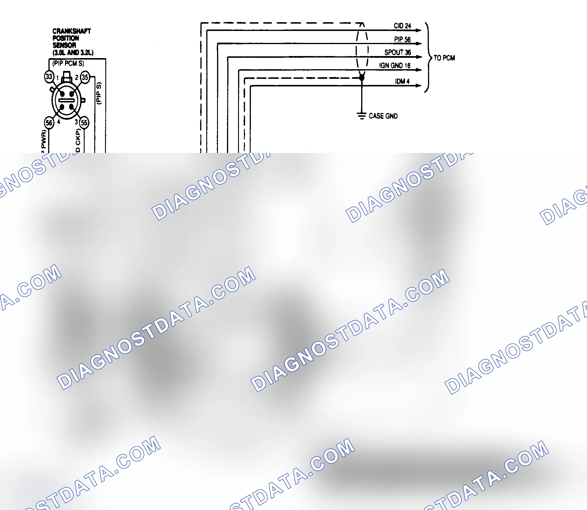 Scheme 185: EI System Connector Terminal (3.0L SHO & 3.2L)