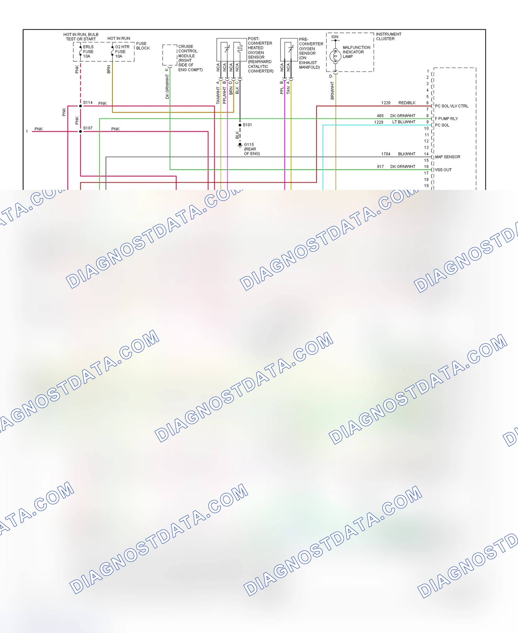Scheme 42: PCM Wiring Diagram (Cavalier & Sunfire - 2.2L Gasoline - 3 Of 3)