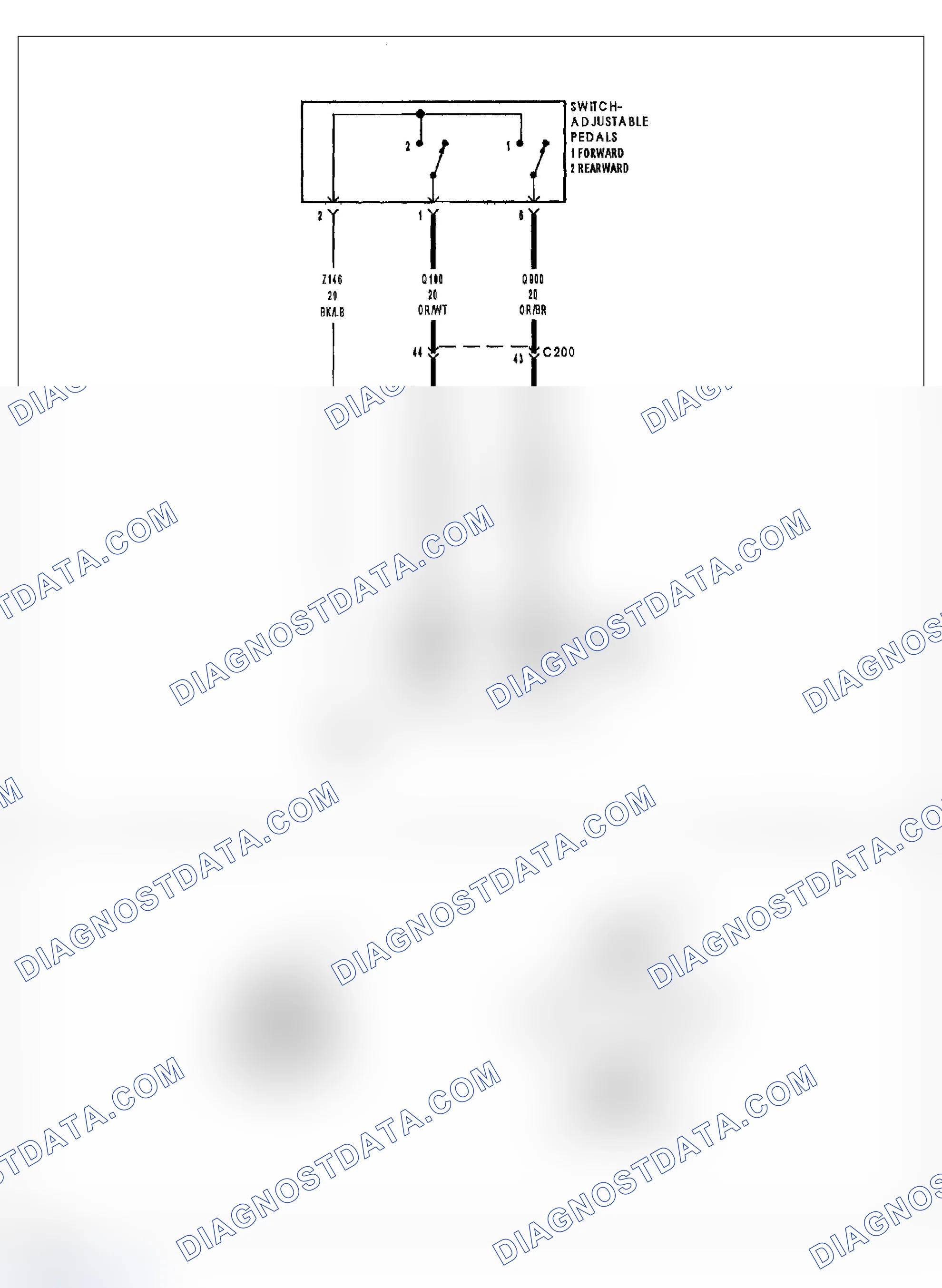 Scheme 34: B1D5D-ADJUSTABLE PEDAL SWITCH CIRCUIT STUCK REARWARD