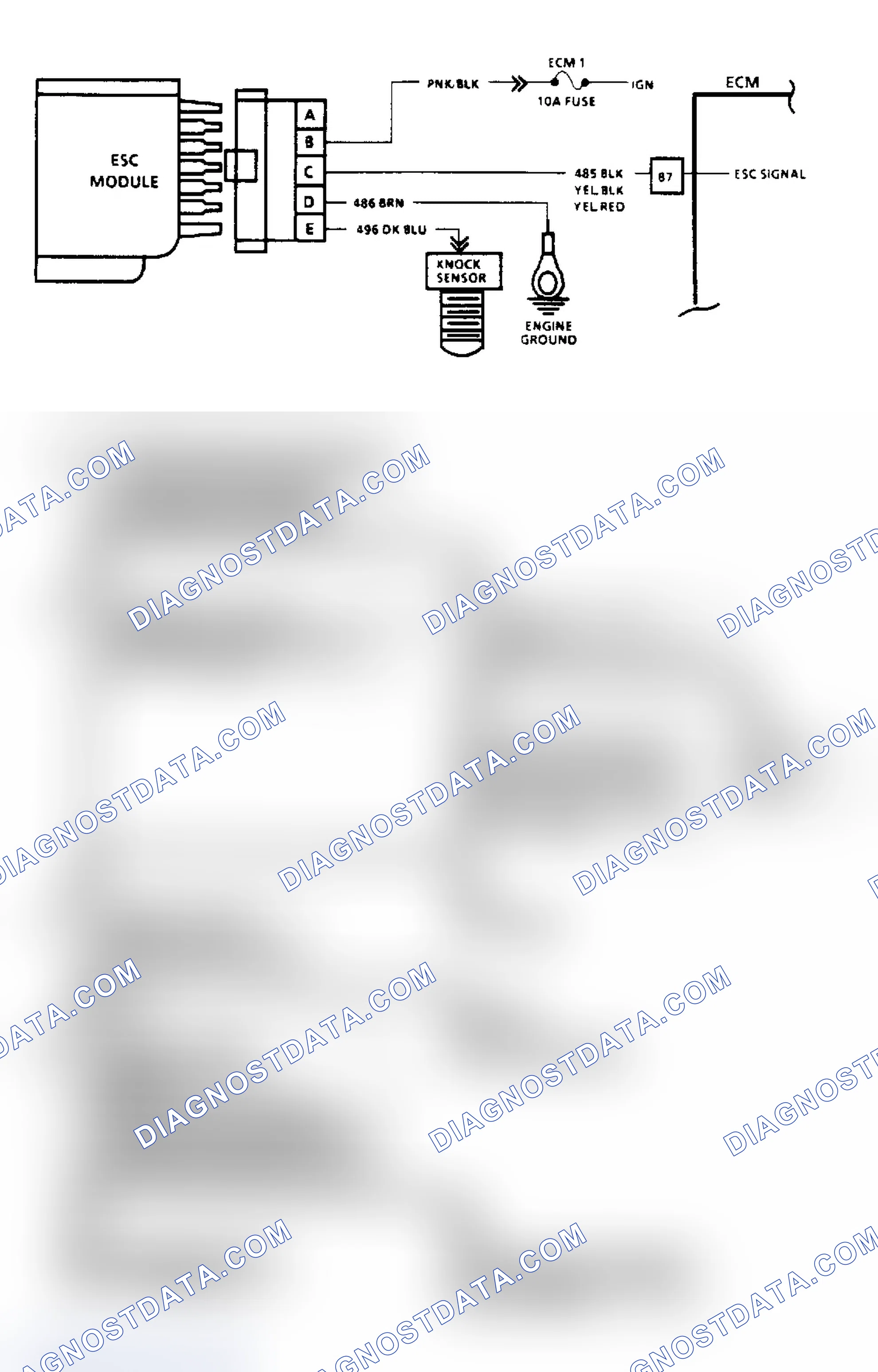 Scheme 114: Electronic Spark Control Check (Except 2.5L & 7.4L Engines) - Flow Chart & Schematic