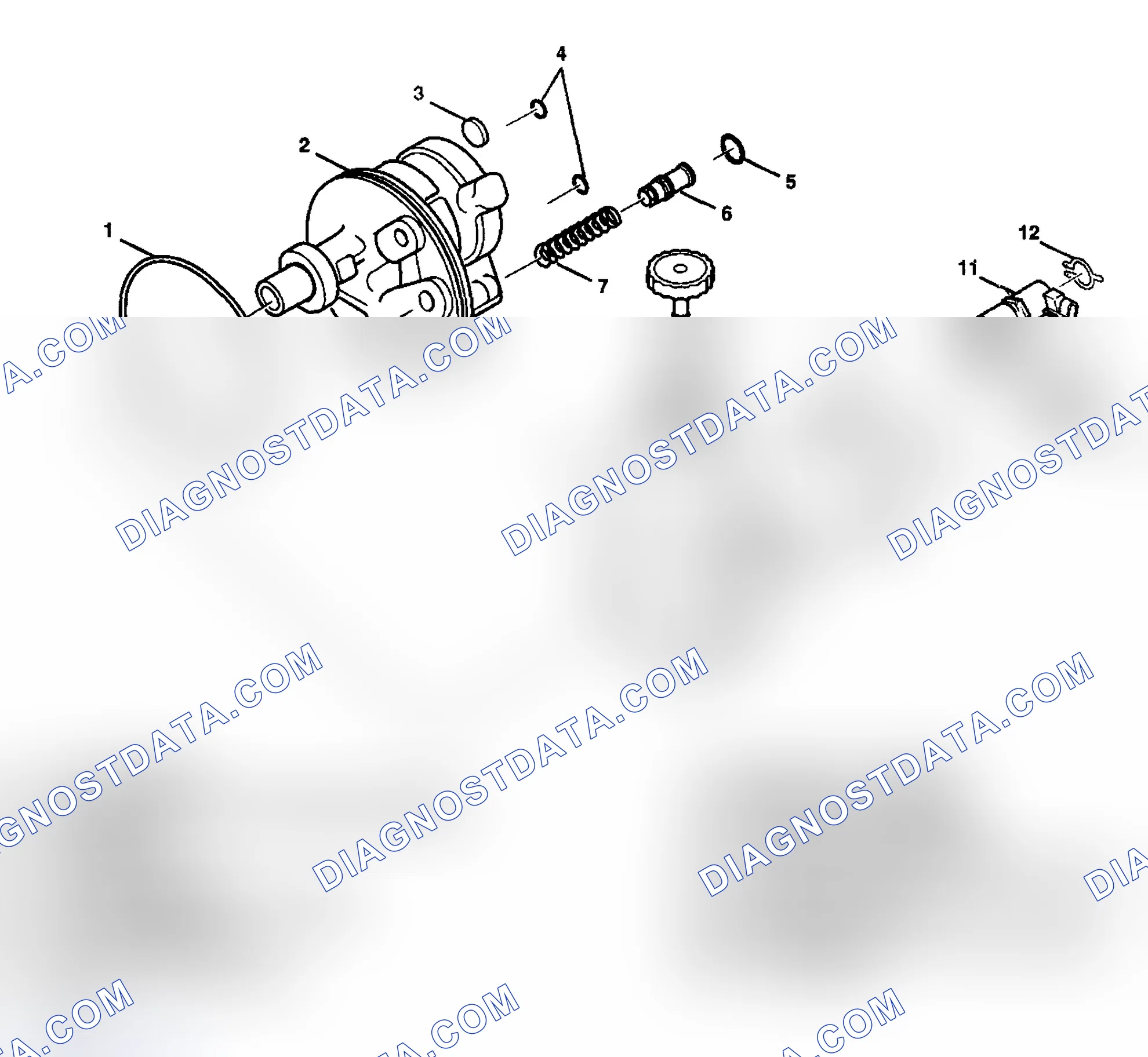 Scheme 5: Power Steering Pump Disassembled View (Regular)