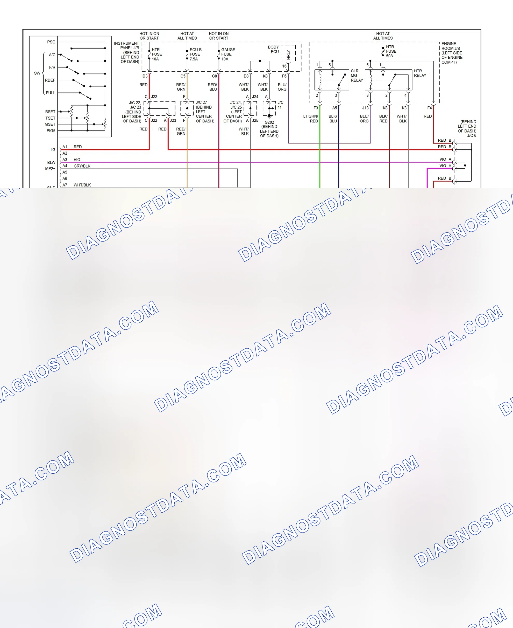 Scheme 1: Automatic A/C-Heater System Wiring Diagram (2001 Prius - 1 Of 2)