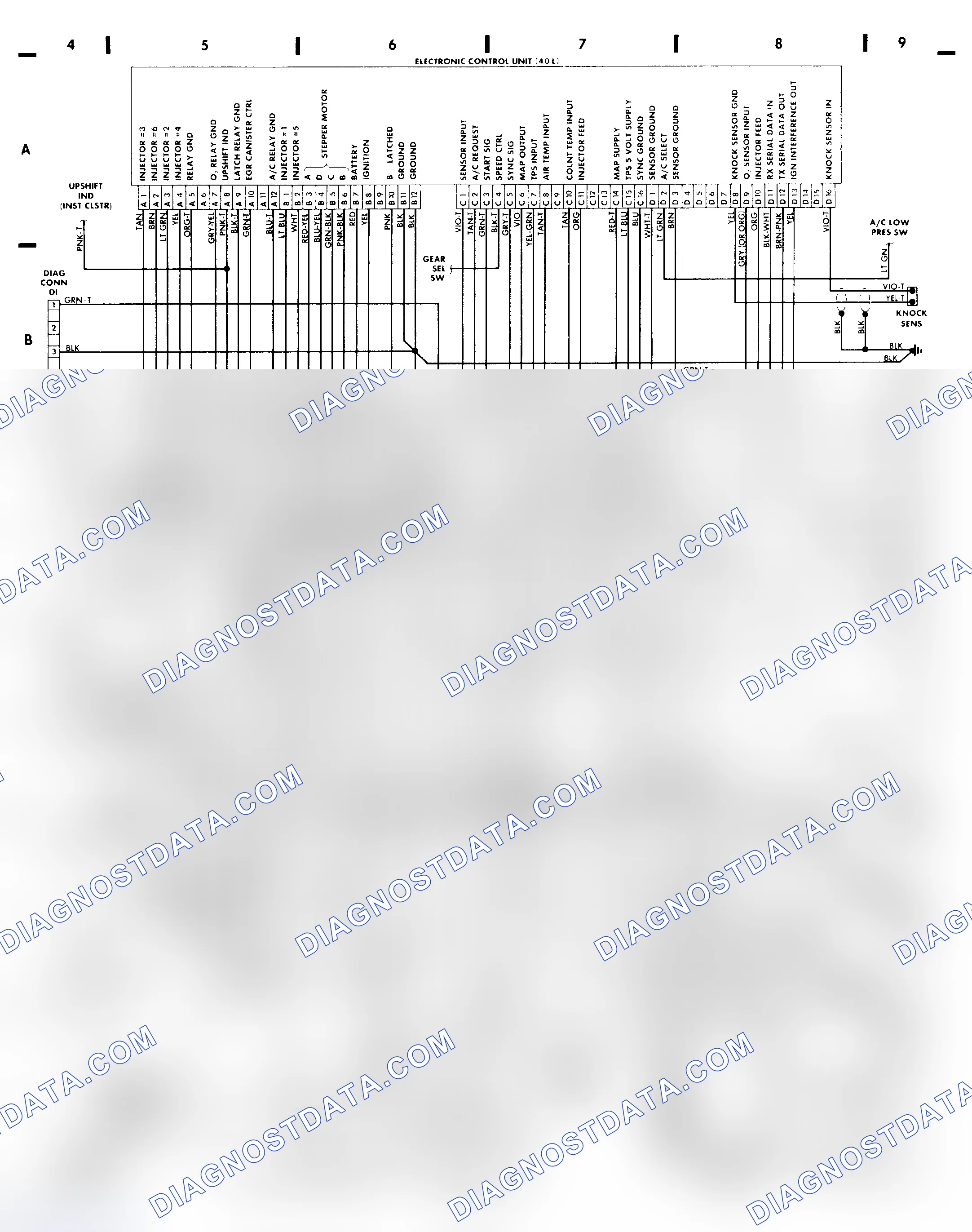 Scheme 122: 1987 Cherokee Engine Control System Wiring Diagram