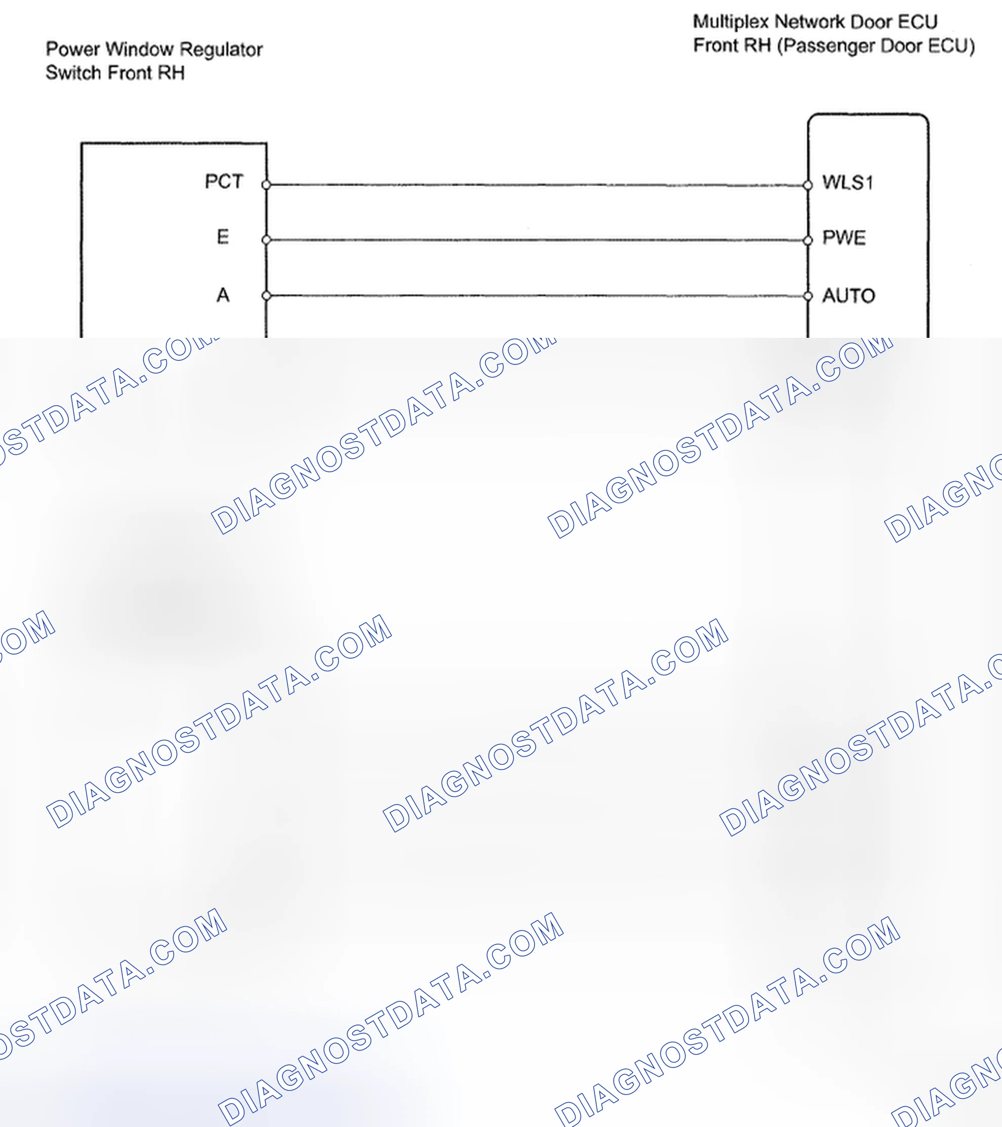 Scheme 21: Front Passenger Side Power Window Does Not Operate - Wiring Diagram
