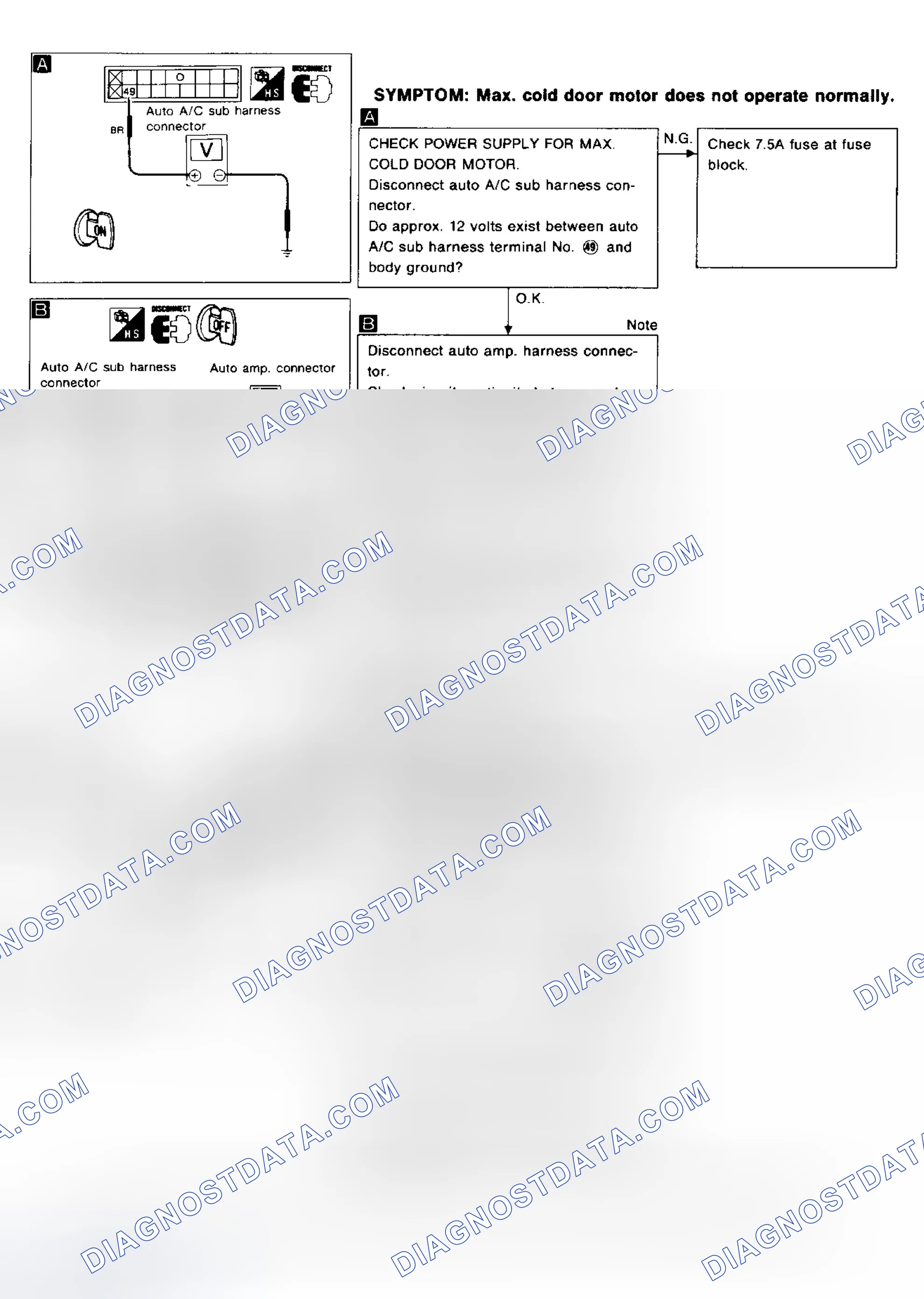 Scheme 38: Diagnostic Procedure 19 Maximum Cold Door Does Not Operate Normally