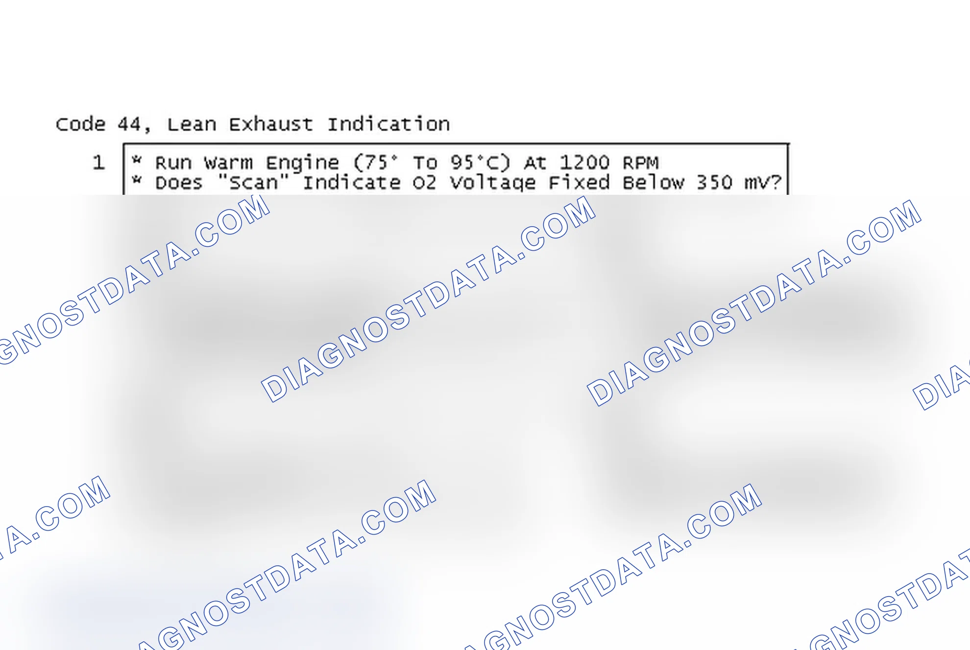 Scheme 78: Code 44, Lean Exhaust Indication