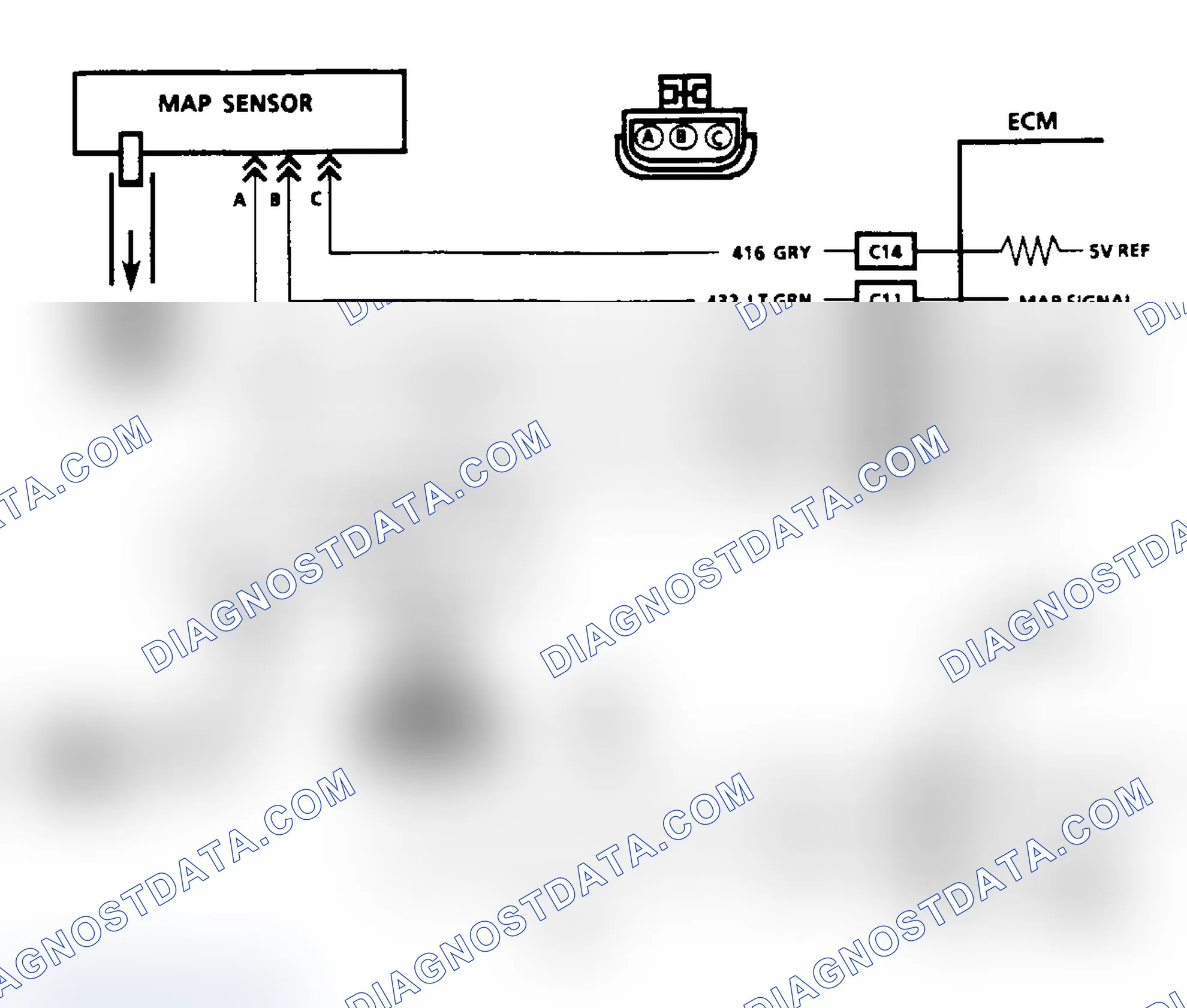 Scheme 66: Code 33: MAP Sensor Signal Voltage High Circuit Diagram