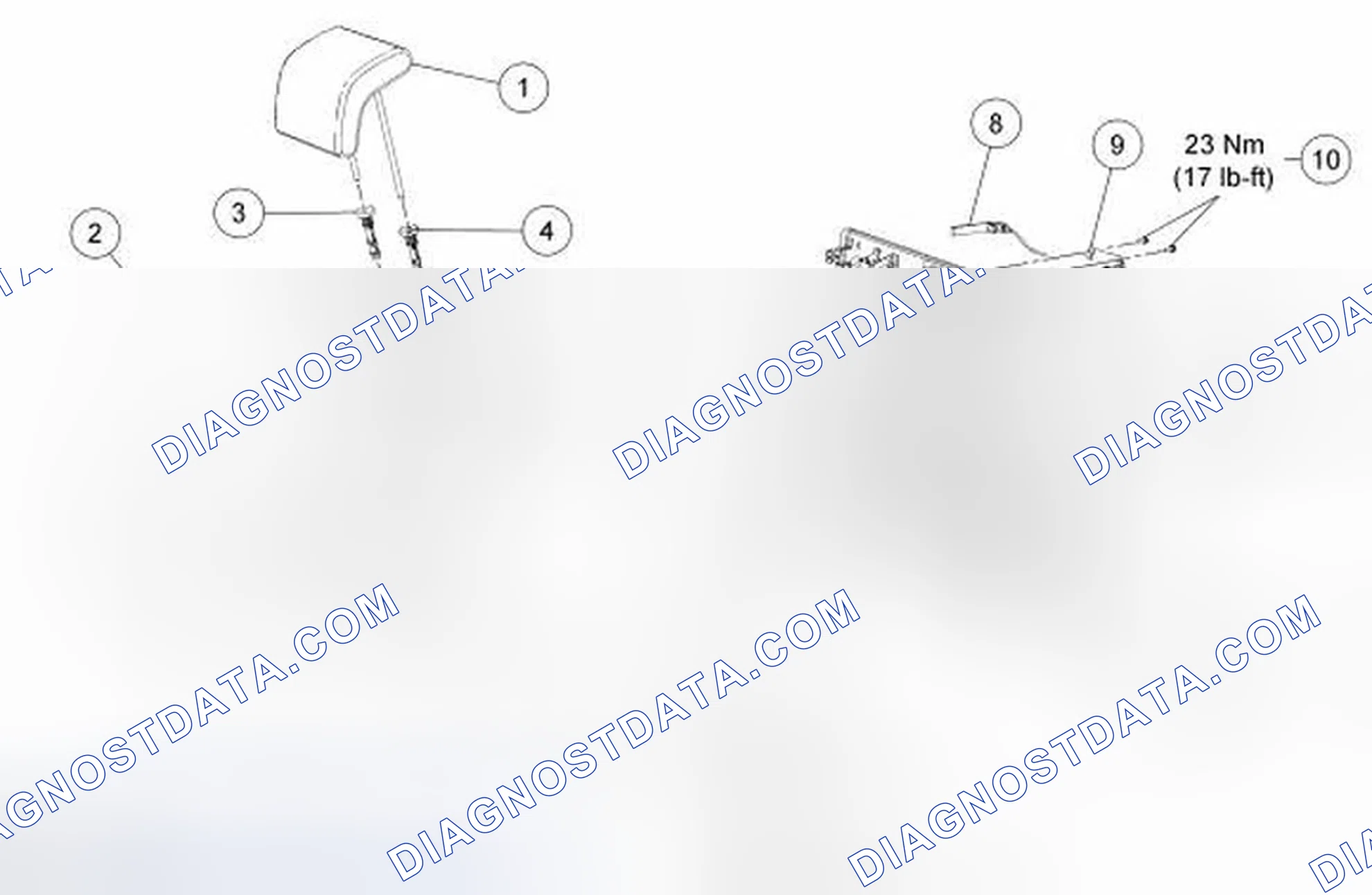 Scheme 140: Seat - Exploded View, Second Row, Taurus, Sable