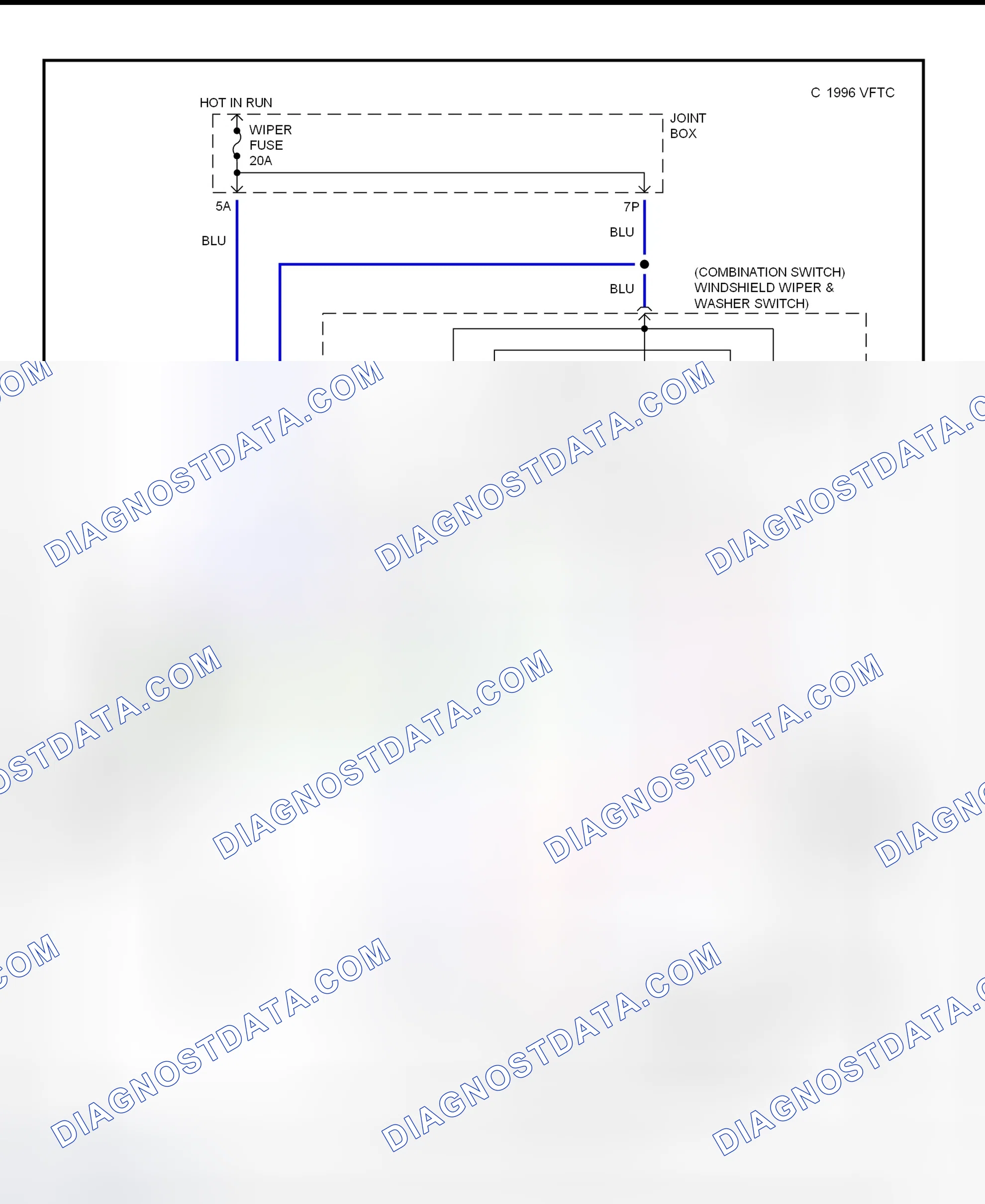 Fig. 3: Front Wiper/Washer System Wiring Diagram
