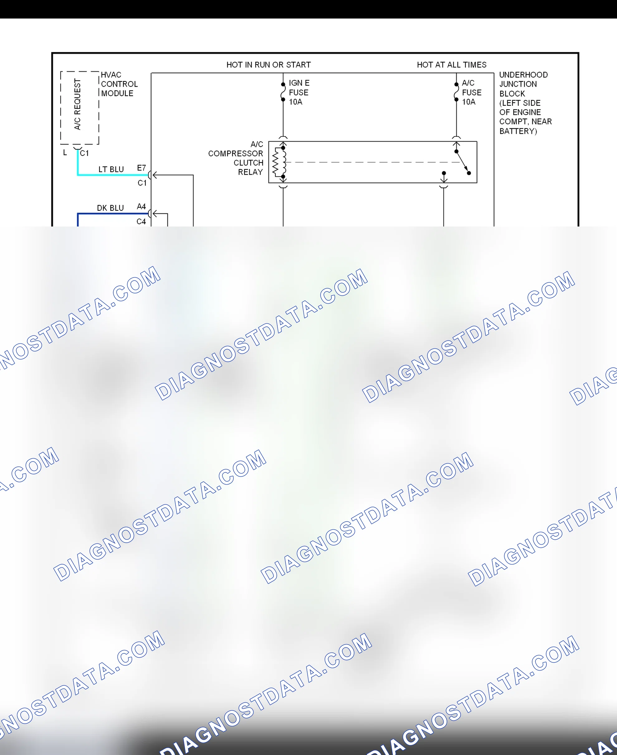 Scheme 38: A/C Compressor Clutch Control Circuit Wiring Diagram (2000-01 Sierra, Silverado, Suburban, Tahoe, Yukon & Yukon XL)