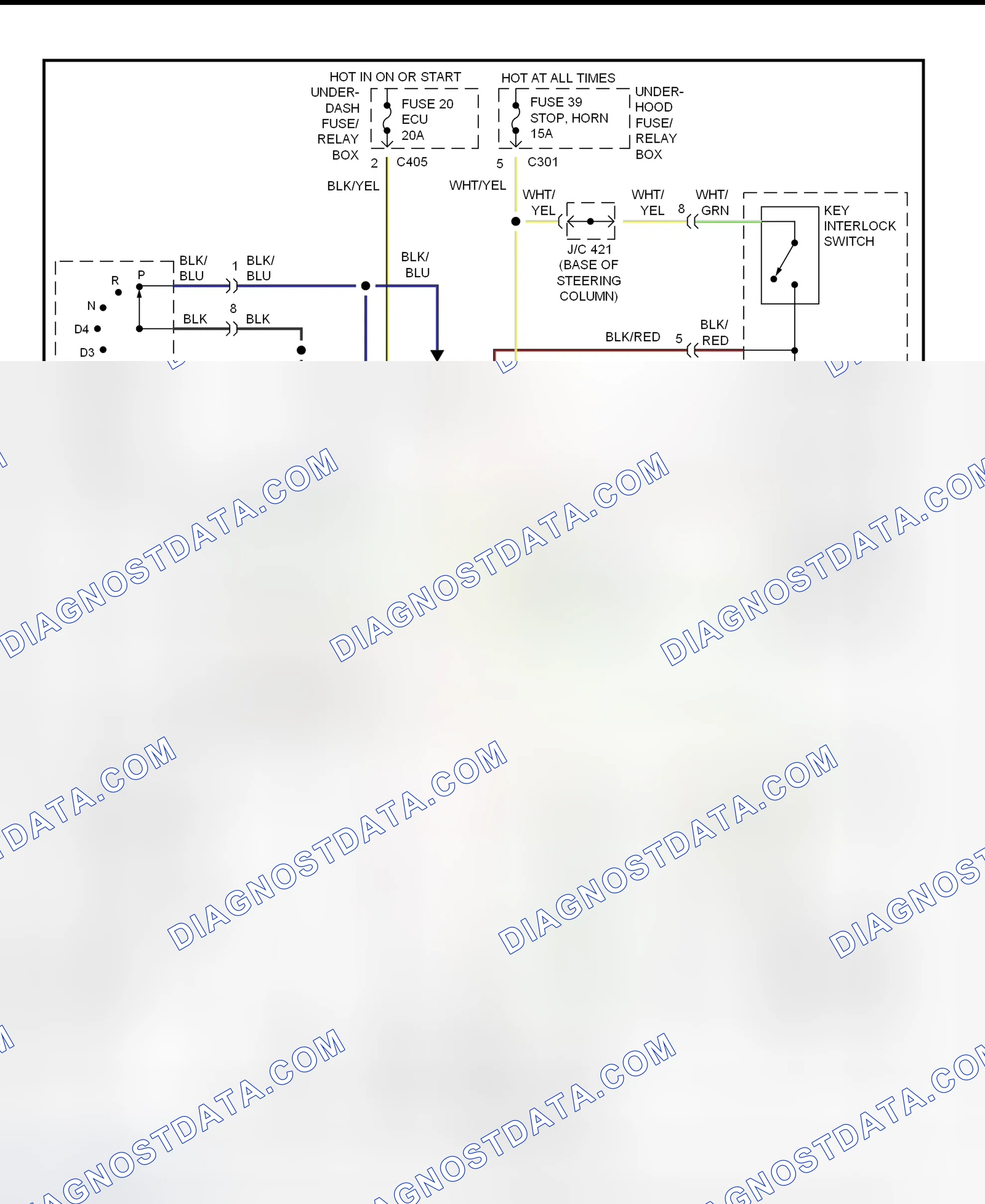 Scheme 116: Shift & Key Interlock System Wiring Schematic (1997 Acura 3.5RL)