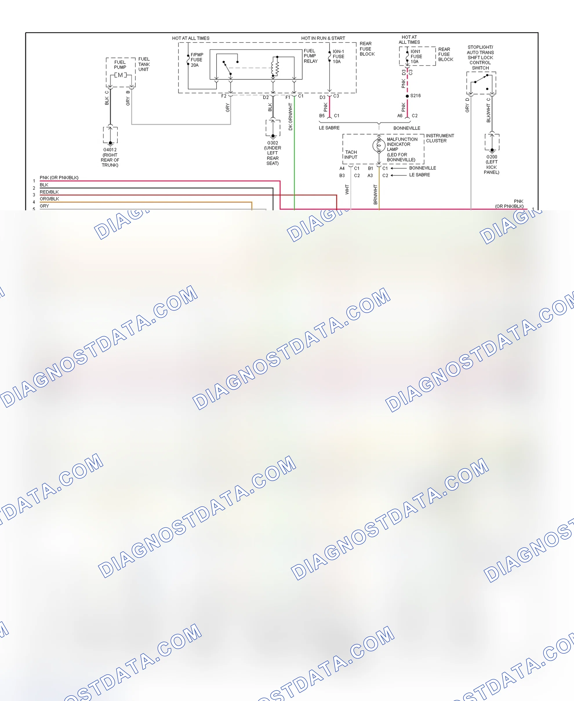 Scheme 87: PCM Wiring Diagram (Bonneville & LeSabre - 3.8L - 3 Of 4)