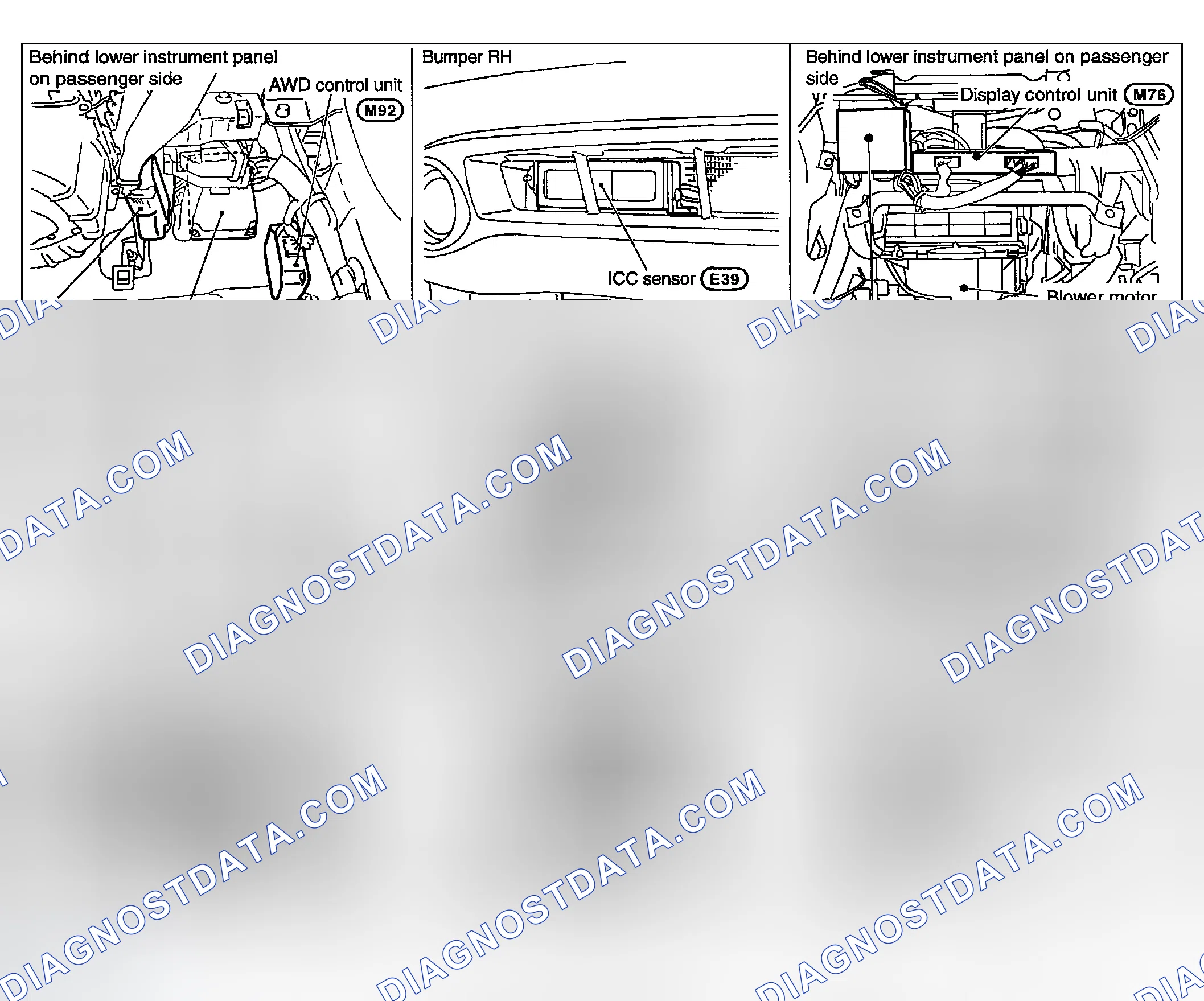 Scheme 351: Component Parts and Harness Connector Location