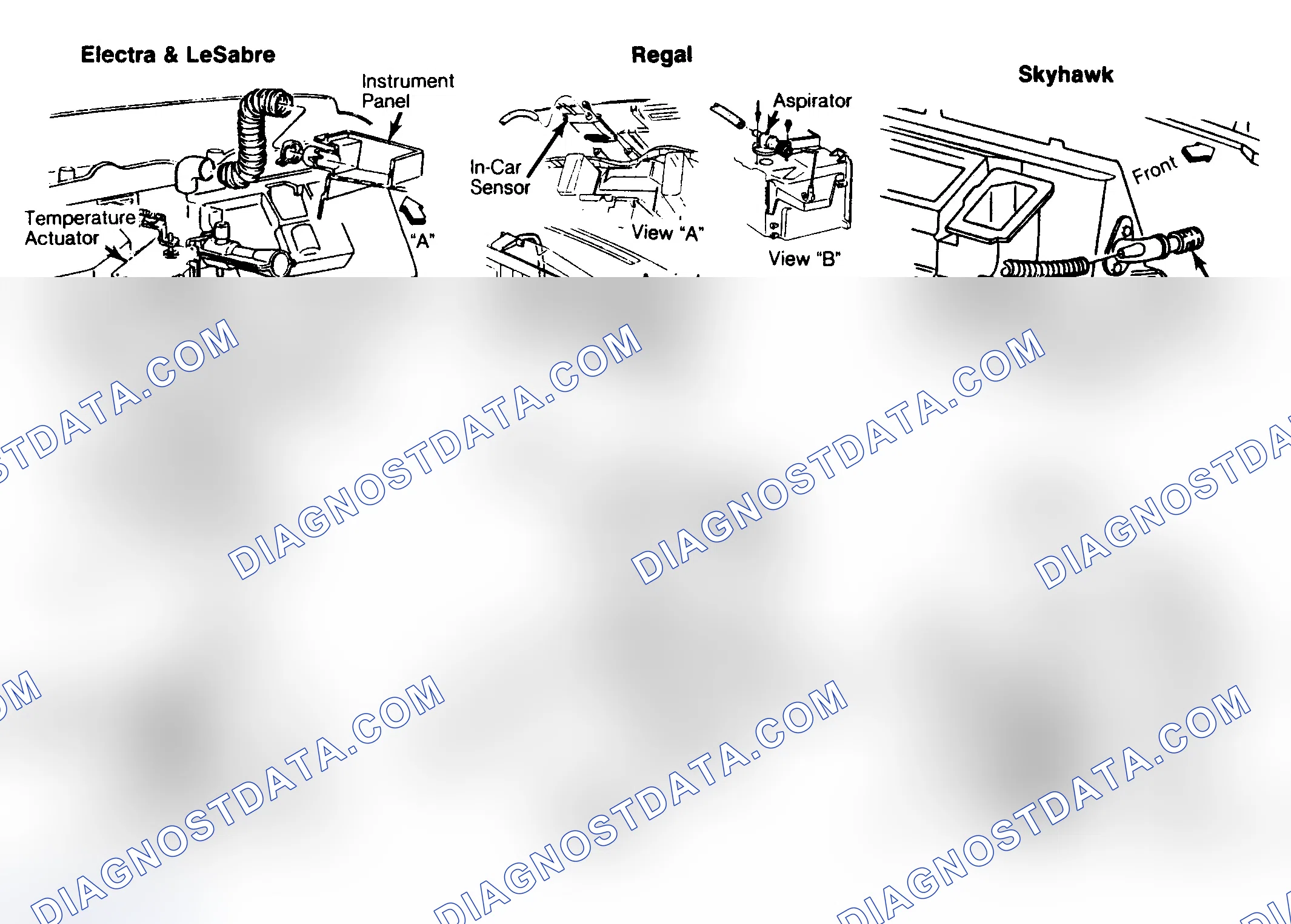 Scheme 6: Location of In-Car and Ambient Sensors and Aspirators (Ambient sensor location is typical, varying by models.)