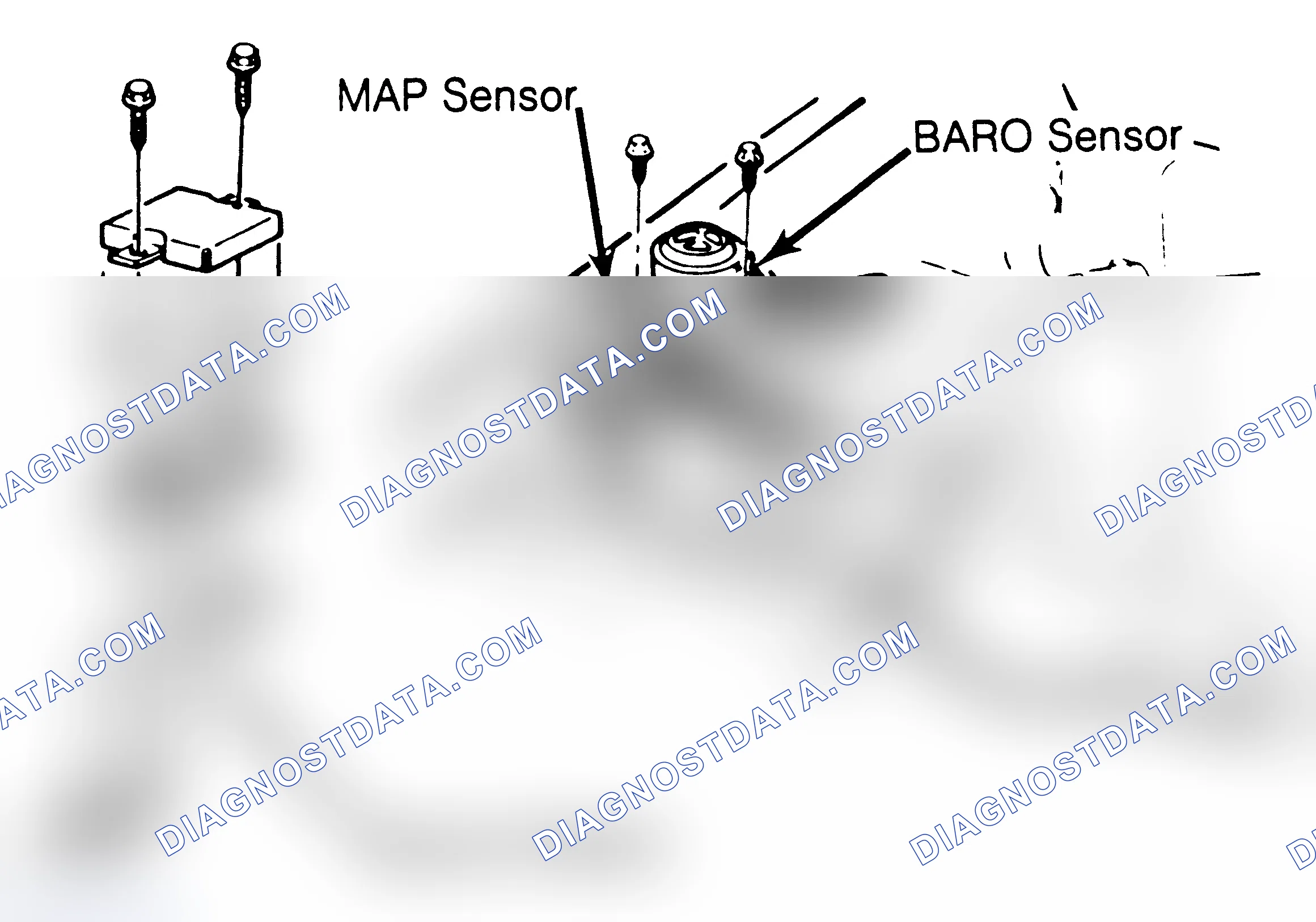 Scheme 61: MAP/BARO Or Vacuum Sensor Location (Location may also be in passenger compartment.)