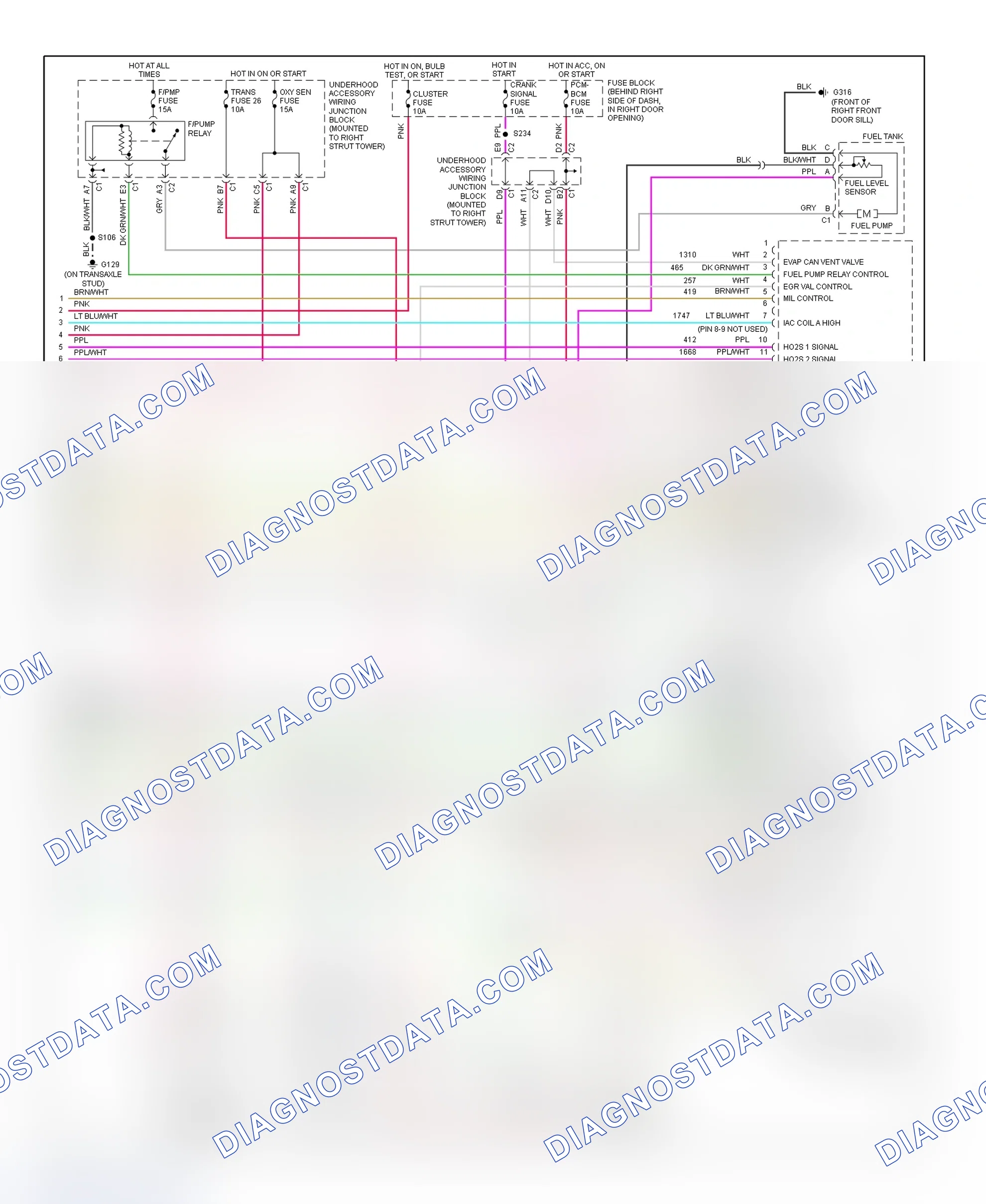 Scheme 129: PCM Wiring Diagram (Intrigue - 3.8L - 4 Of 4)