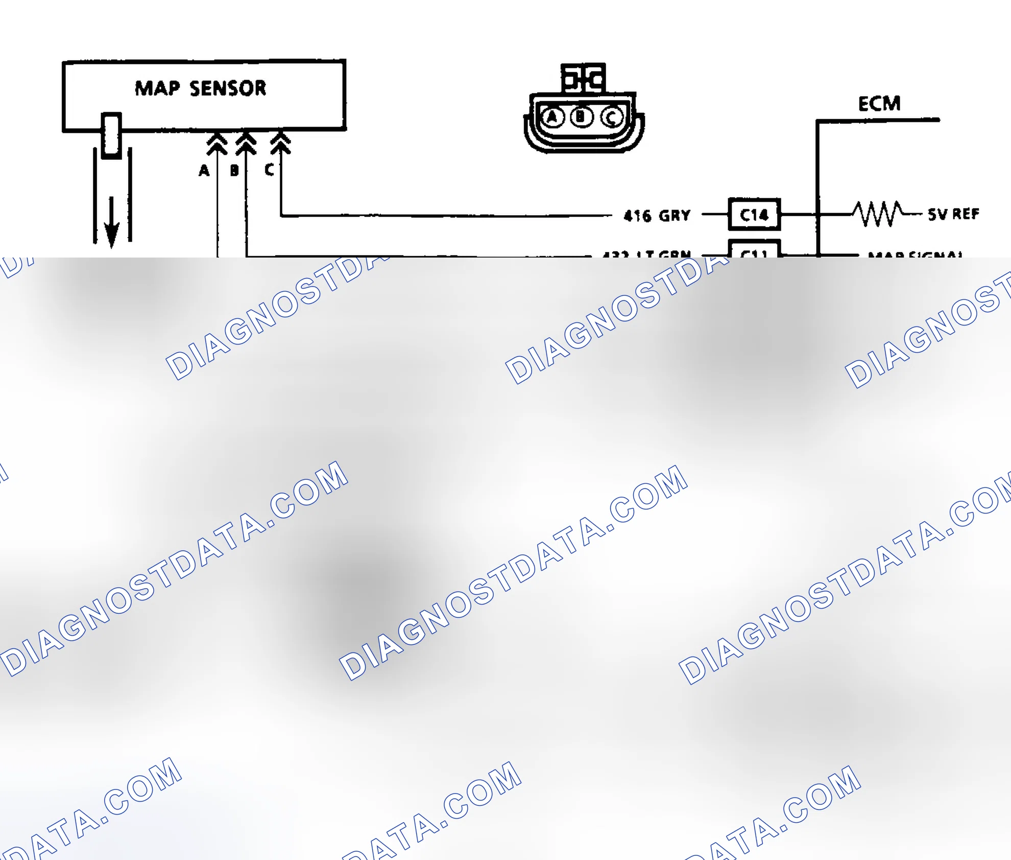 Scheme 66: Code 33: MAP Sensor Signal Voltage High Circuit Diagram