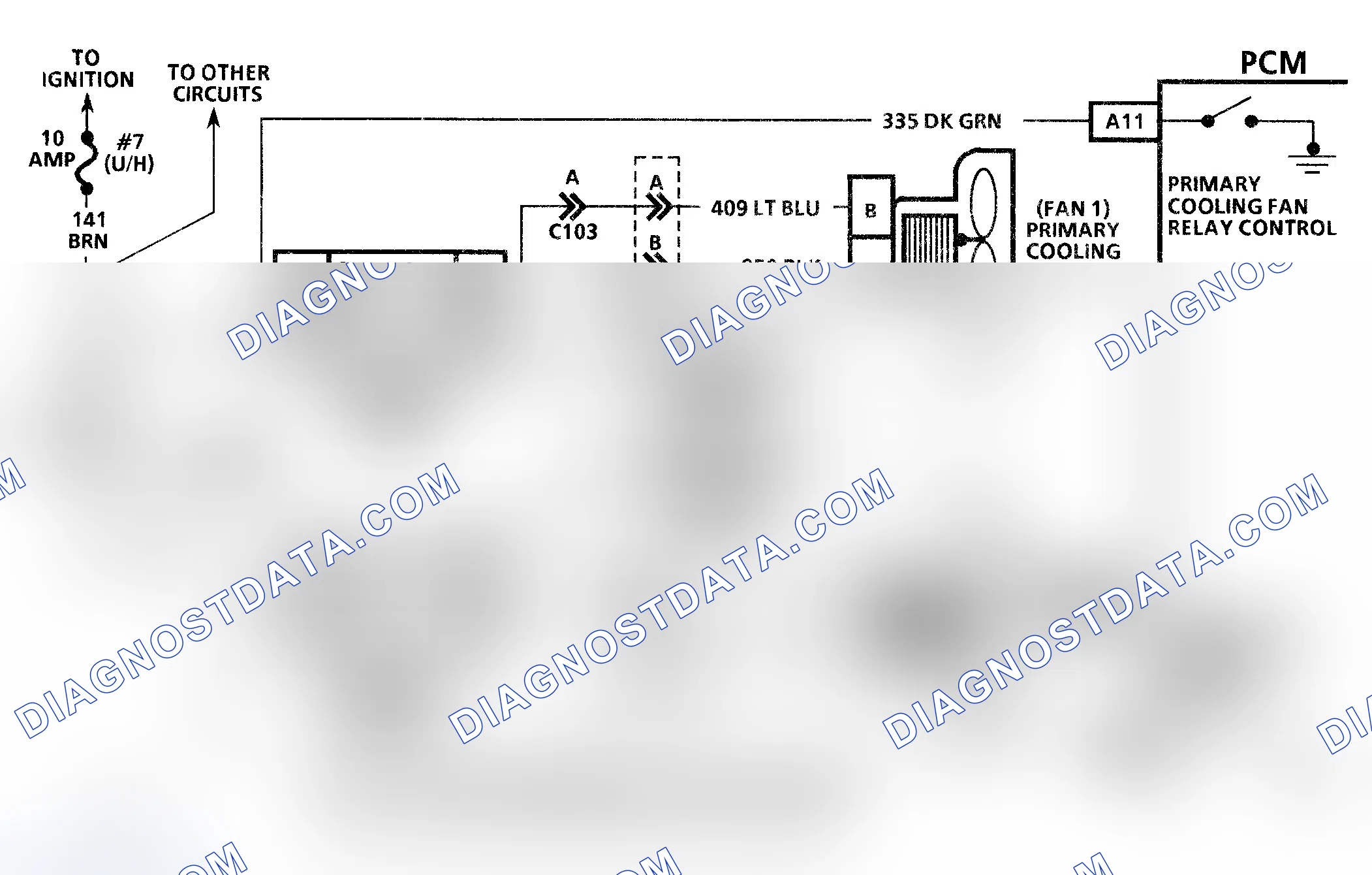 Scheme 68: Code 77 Schematic (Caprice) Primary Cooling Fan Driver