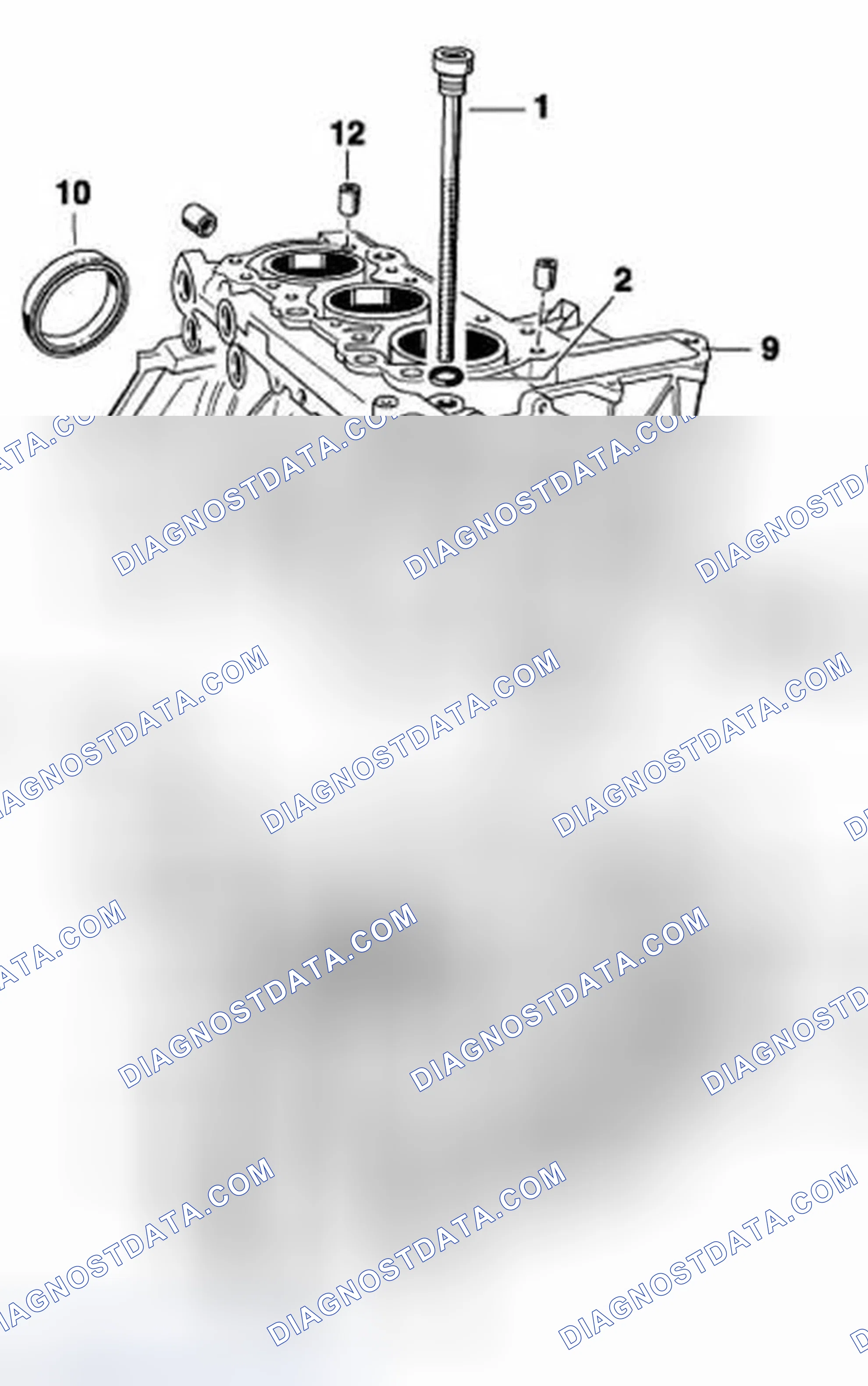 Scheme 16: DISASSEMBLING AND ASSEMBLING CRANKCASE HALVES, ENGINE M96/20, M96/21, M96/22