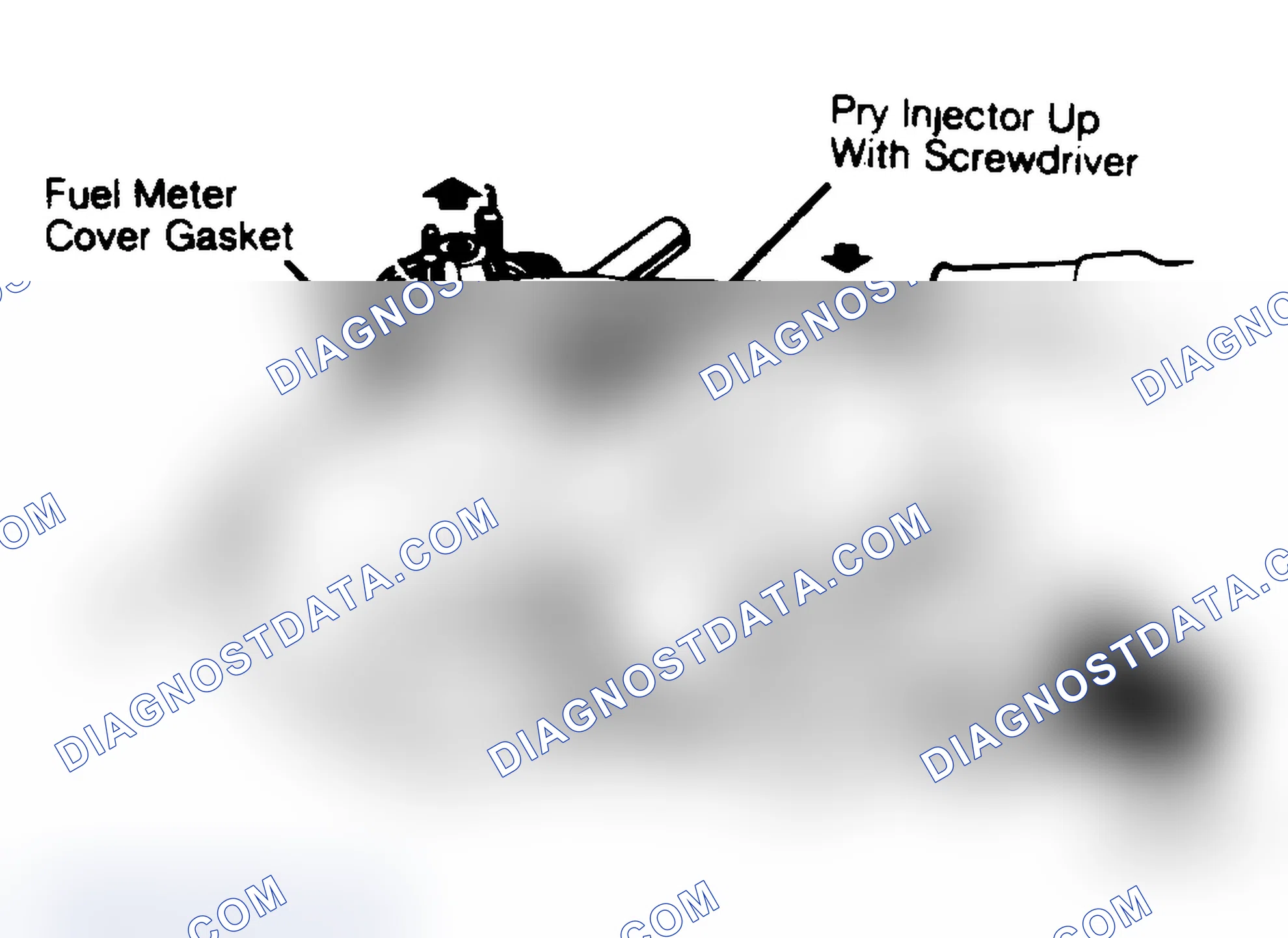 Scheme 68: Fuel Injector Assembly Removal Keep fuel meter cover gasket in place until injector is removed.