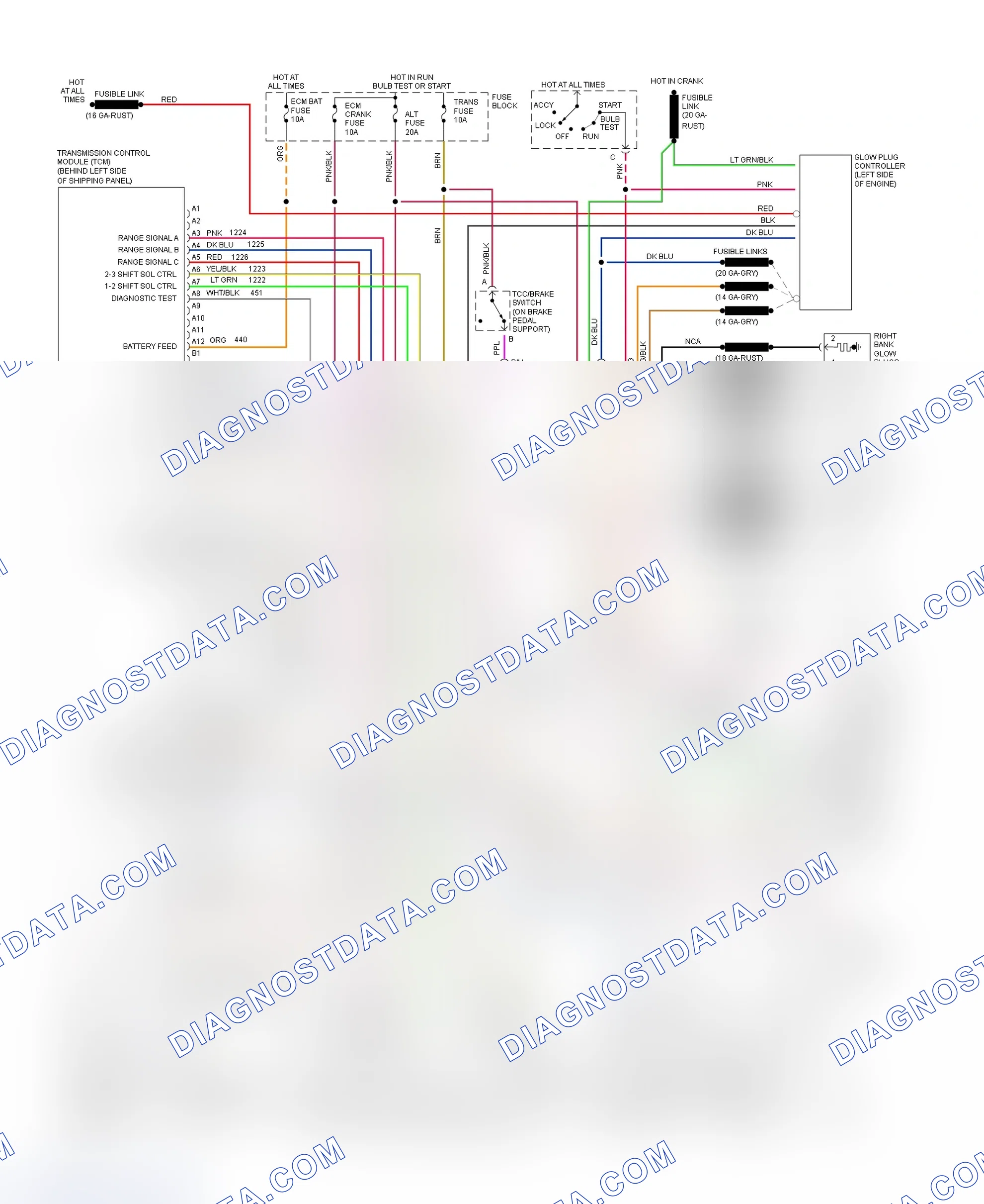 Scheme 422: Wiring Diagram ("P" Series - Commercial - (VIN Y) With 4L80-E)