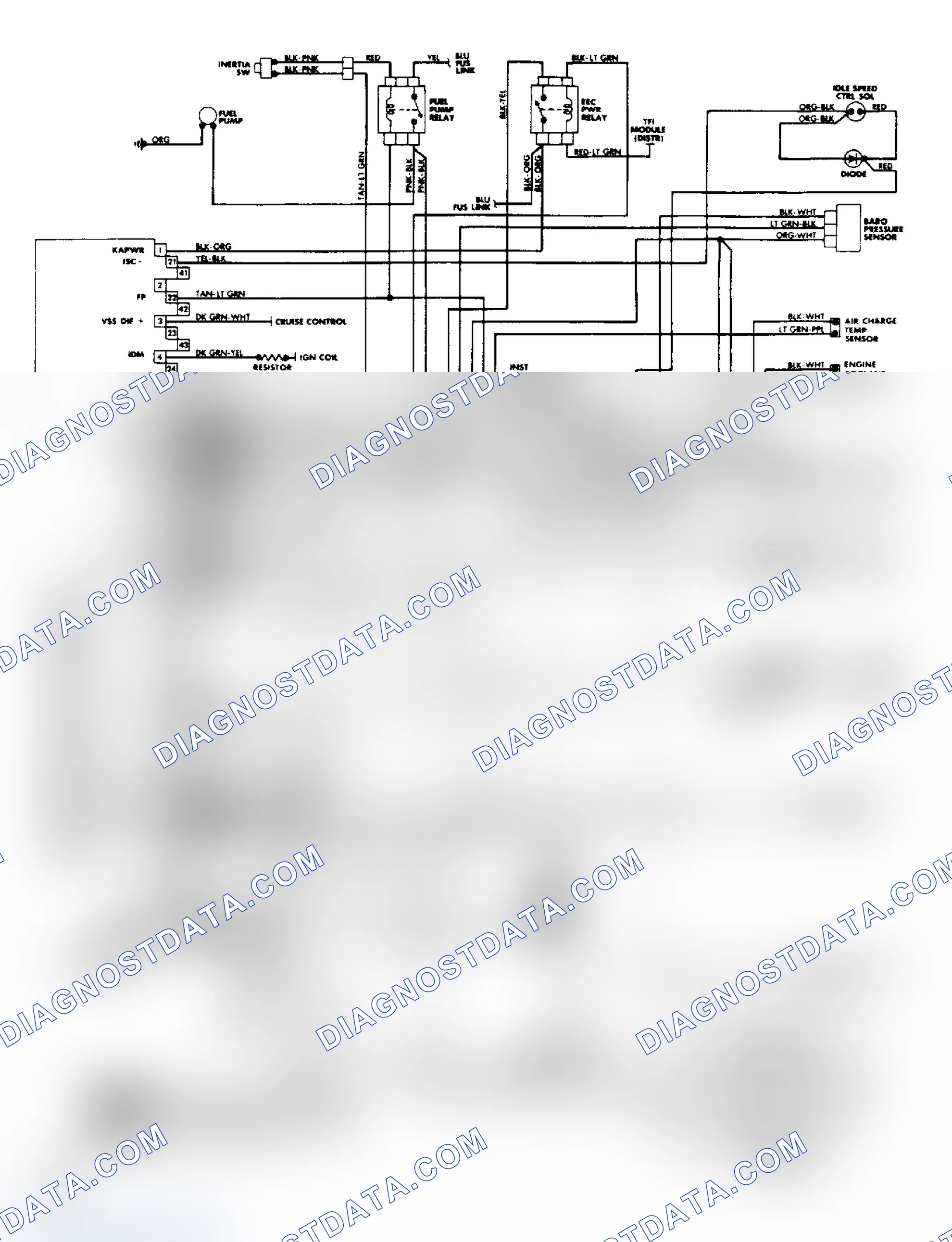 Scheme 55: 3.8L MPFI (RWD) Wiring Diagram (Cougar & Thunderbird)