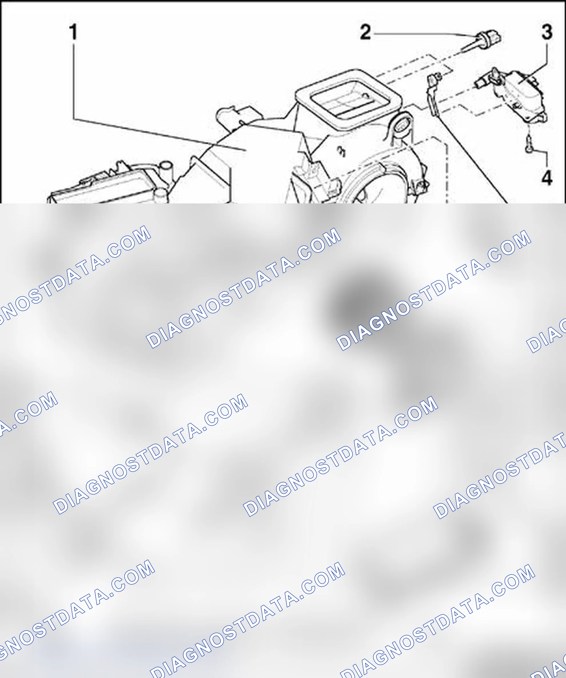 Scheme 83: Heating and A/C unit (with heater core and evaporator) electrical components, overview