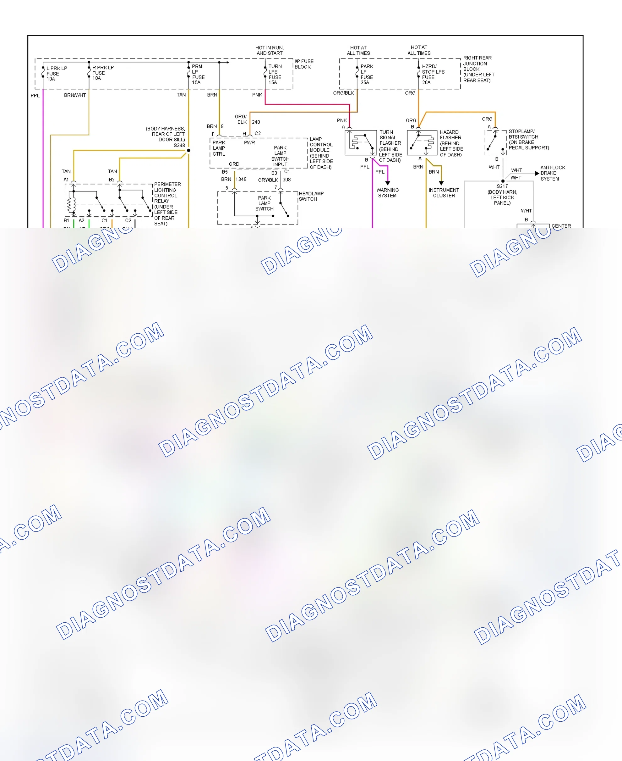 Scheme 38: Exterior Lights Wiring Diagram (Riviera)