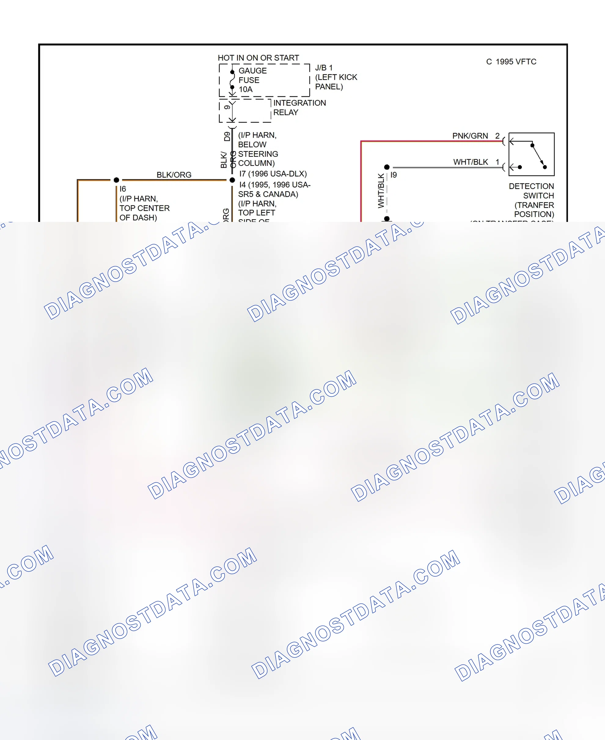 Scheme 2: Automatic Disconnecting Differential Wiring Diagram (1995-96 - With M/T)