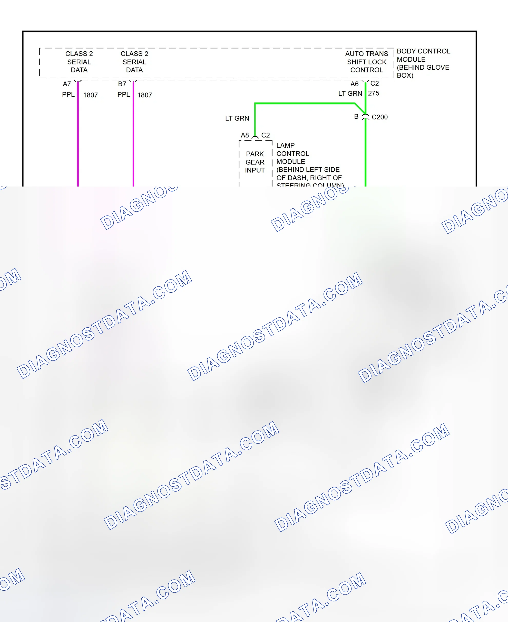 Fig. 39: Shift Interlock System Wiring Diagram (1999 Park Avenue)
