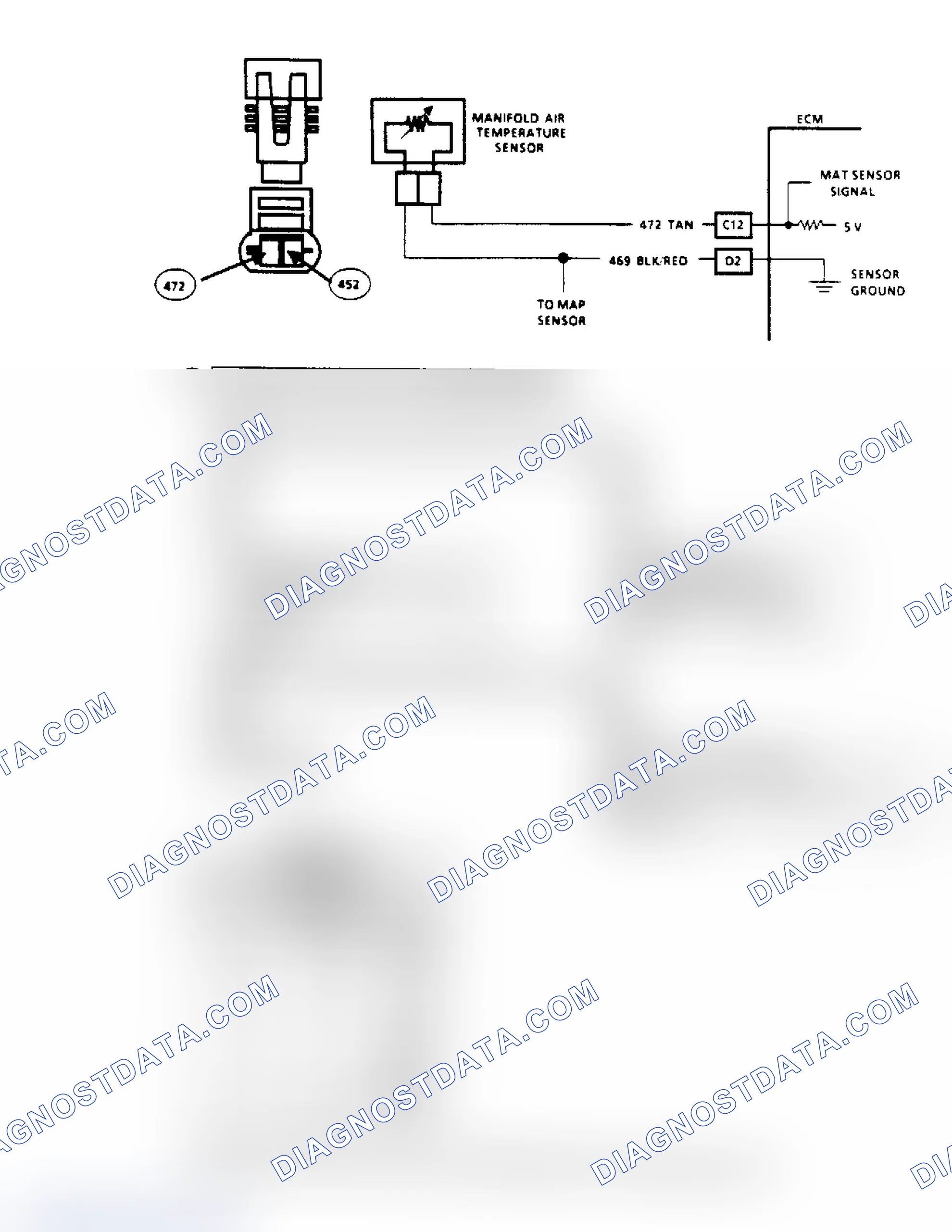 Scheme 82: Code 25, MAT Sensor Voltage Low (2.5L Engine) Flow Chart & Schematic