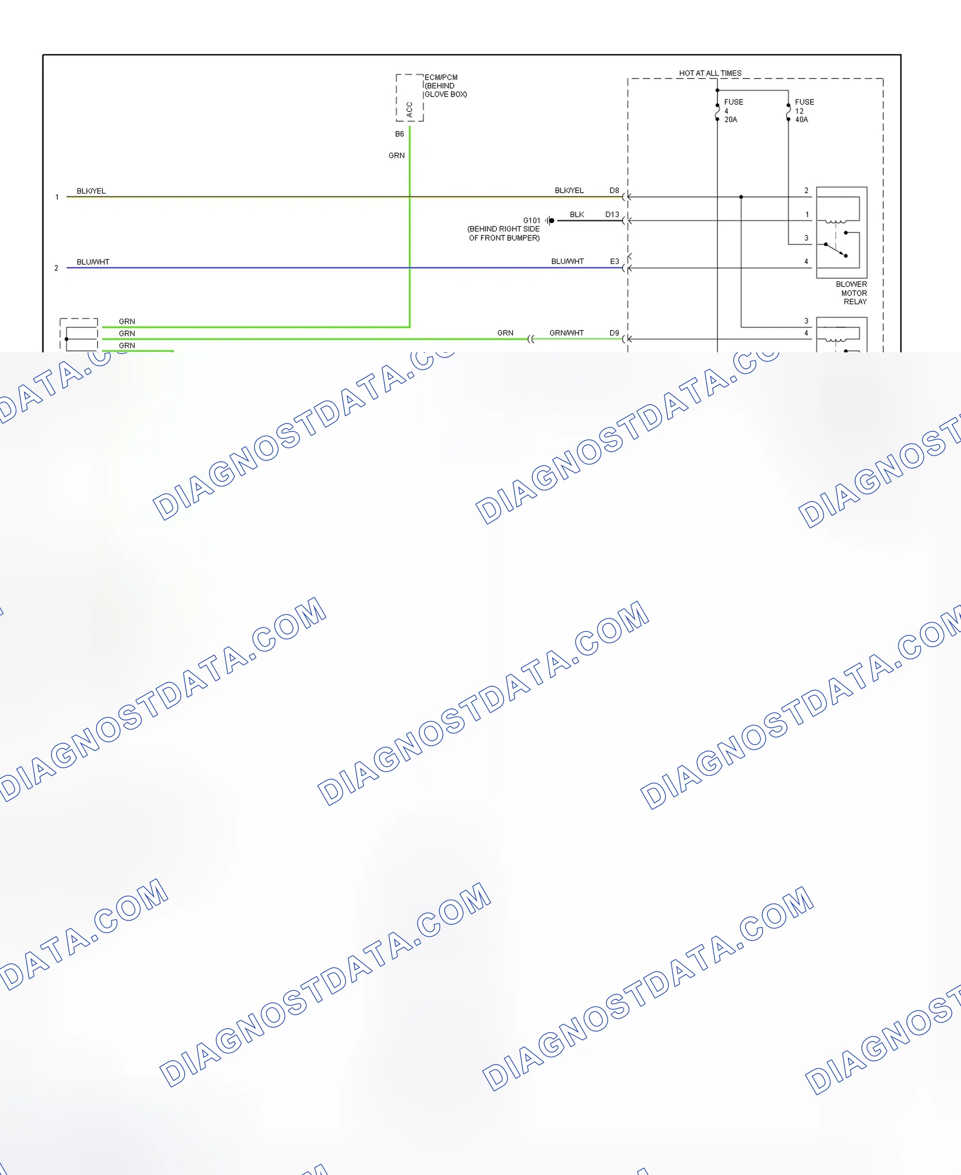 Scheme 6: Heater System Wiring Diagram (2001 Civic - 2 Of 2)