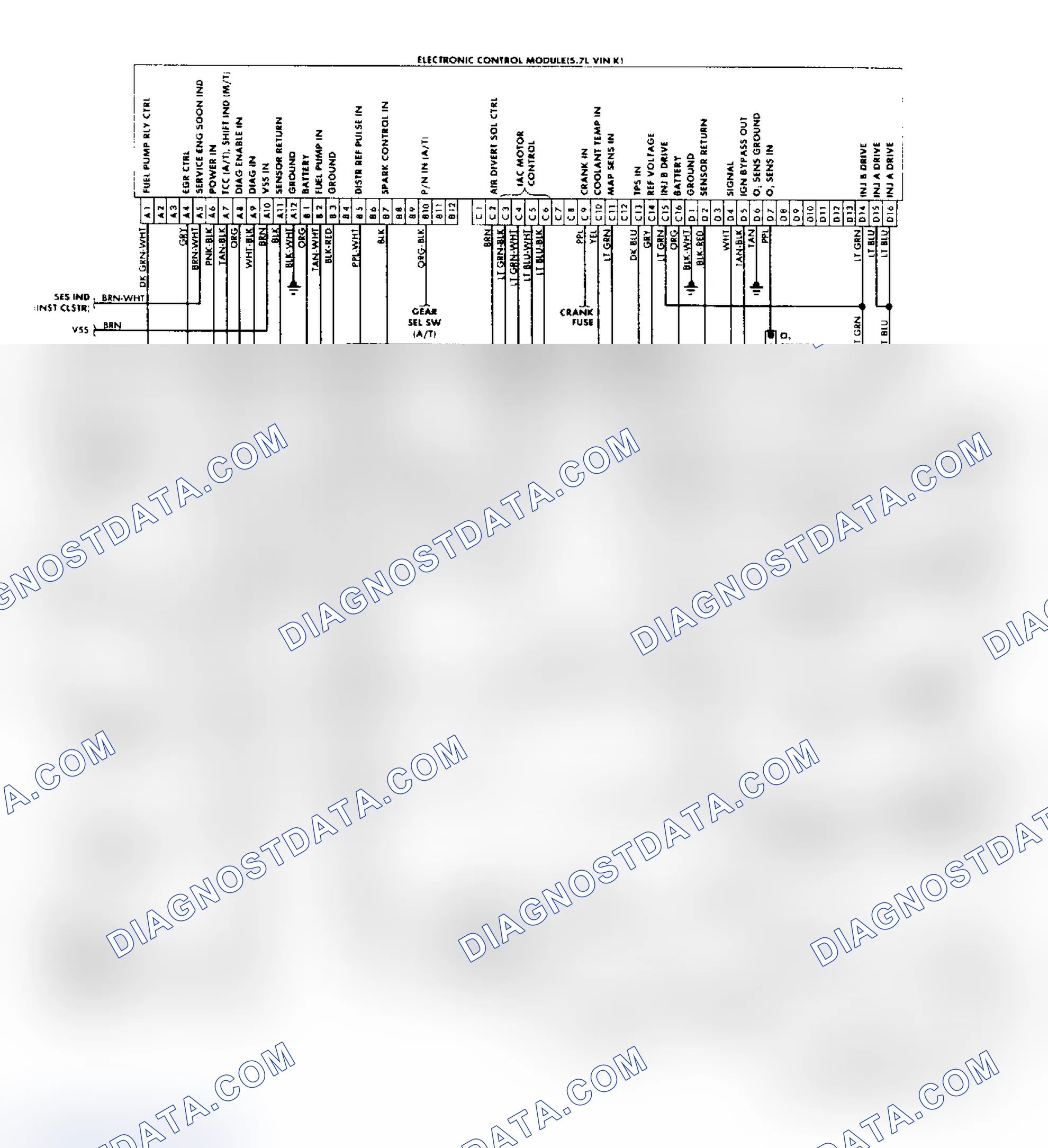 Scheme 184: "P" Series Vans (5.7L) Wiring Diagram