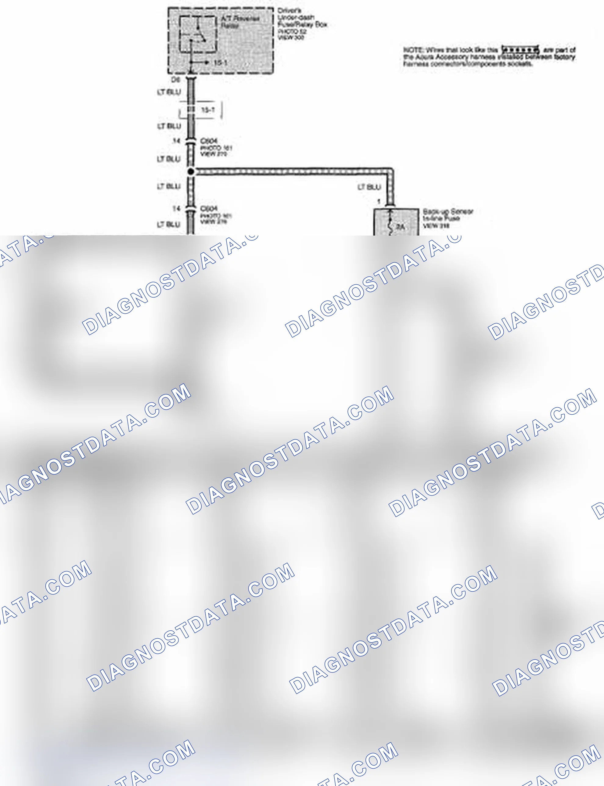 Scheme 342: Back-Up Sensor System Circuit Diagram - Acura Accessory (Page 162)