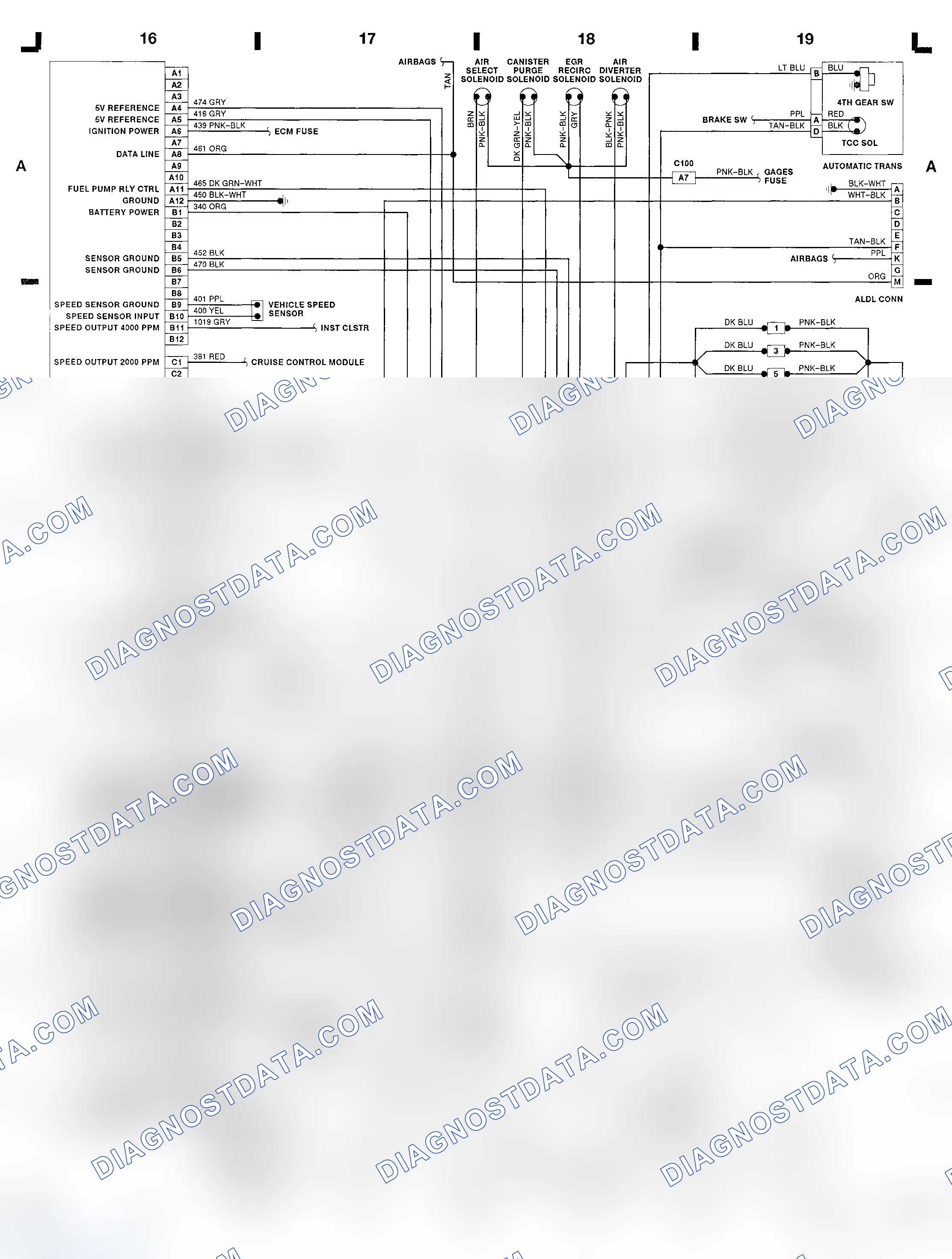Scheme 45: 5.7L (VIN 8) ECM Wiring Diagram (Camaro & Firebird)