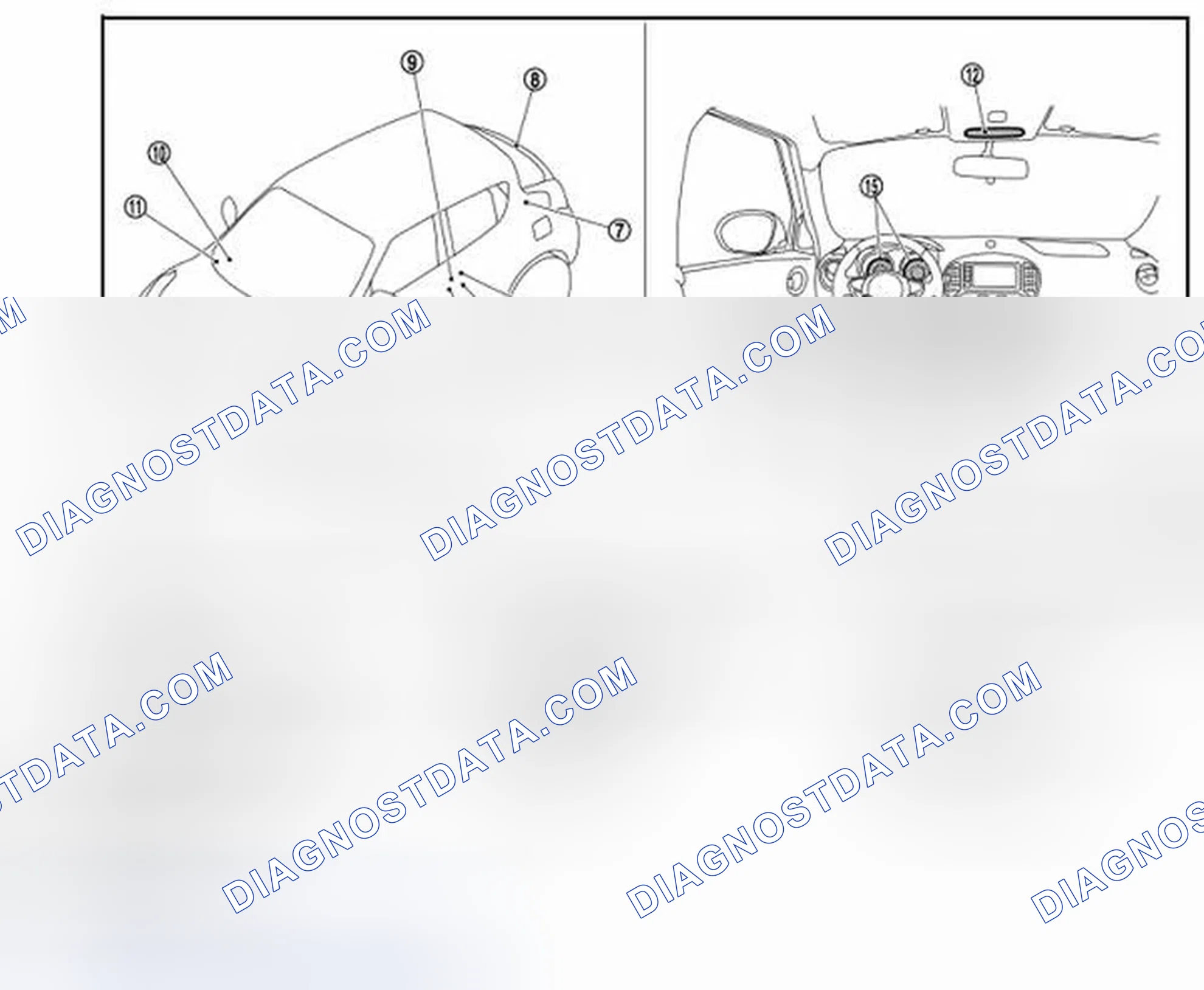 Scheme 12: INTERIOR LIGHTING SYSTEM: Component Parts Location