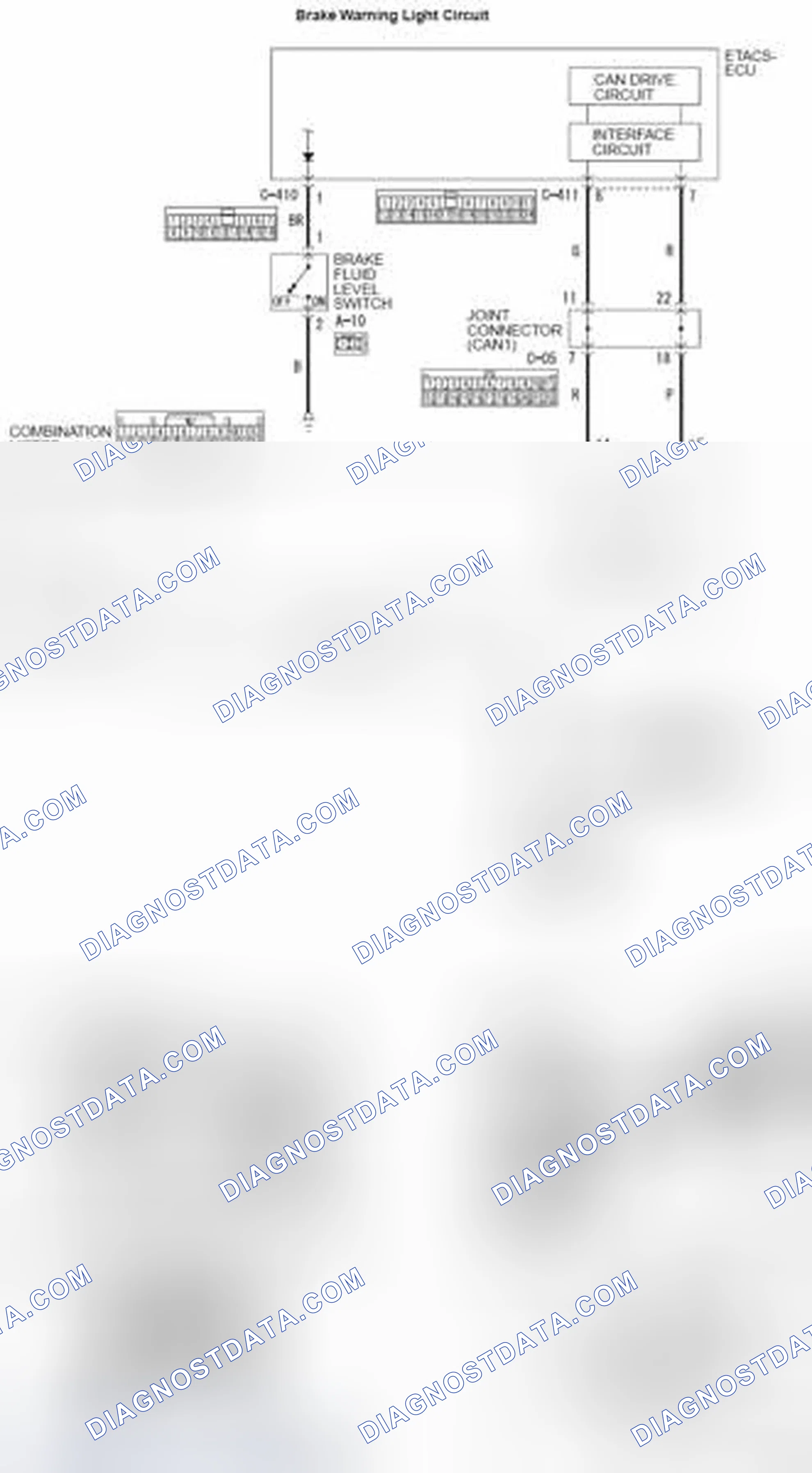 Scheme 51: INSPECTION PROCEDURE 3: BRAKE WARNING LIGHT STAYS ON WITH THE PARKING BRAKE LEVER RELEASED