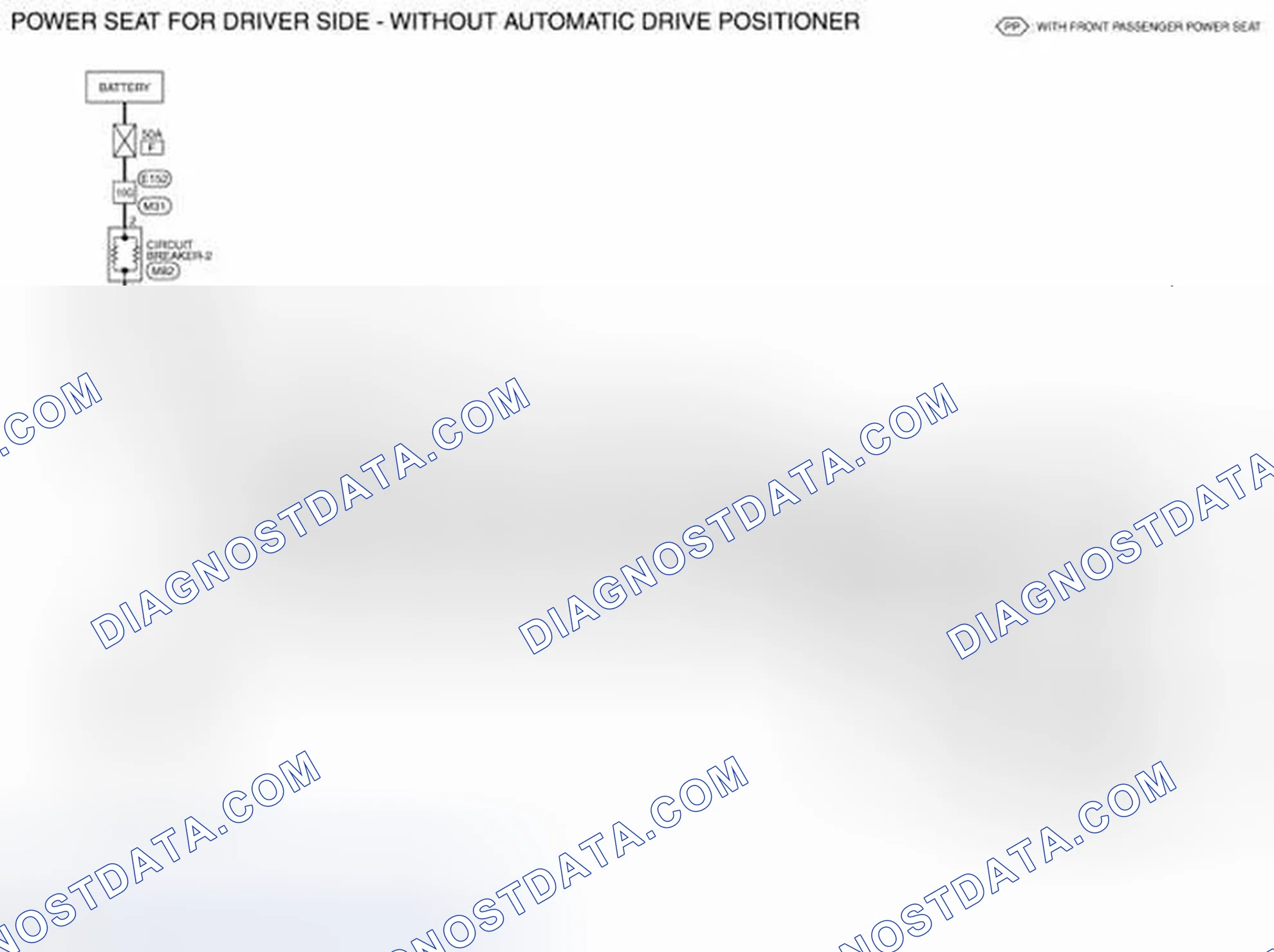 Scheme 6: Wiring Diagram - Driver Side Without Automatic Drive Positioner