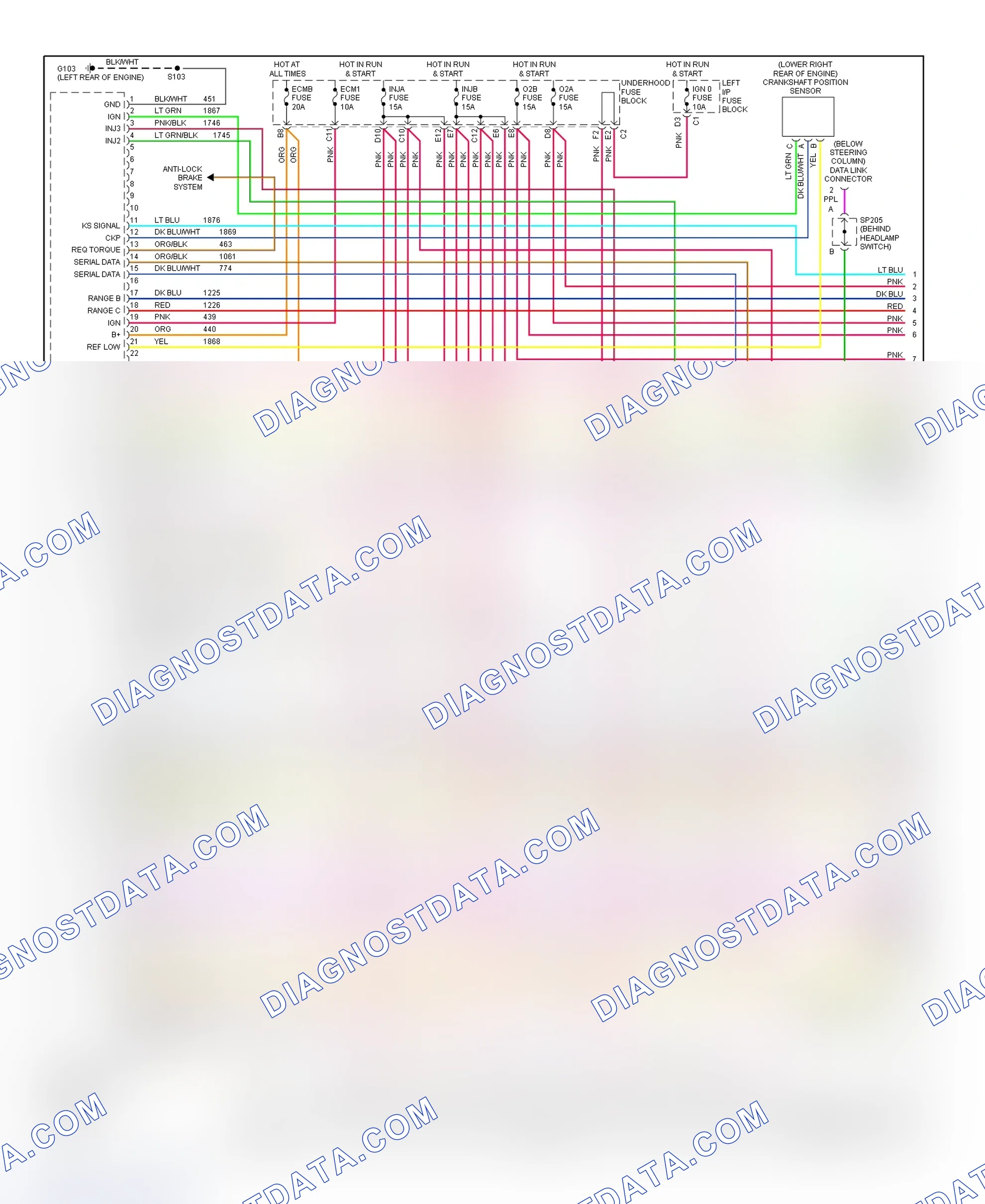 Scheme 28: PCM Wiring Diagram (Avalanche, Sierra, Silverado, Suburban, Tahoe, Yukon & Yukon XL - 4.8L & 5.3L - With Case Ground HO2S - 1 Of 5)