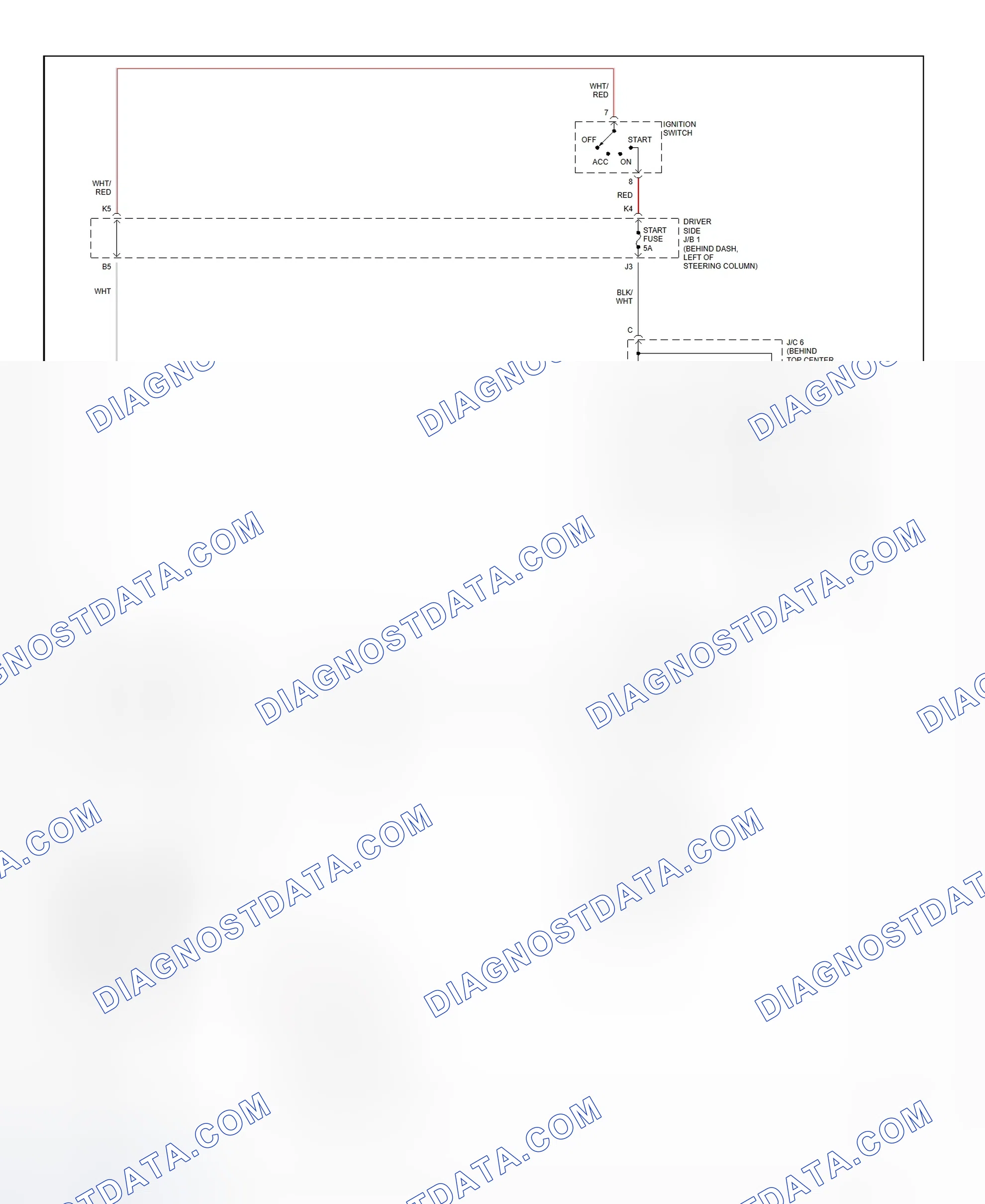 Fig. 32: Starting System Wiring Diagram (Sienna)