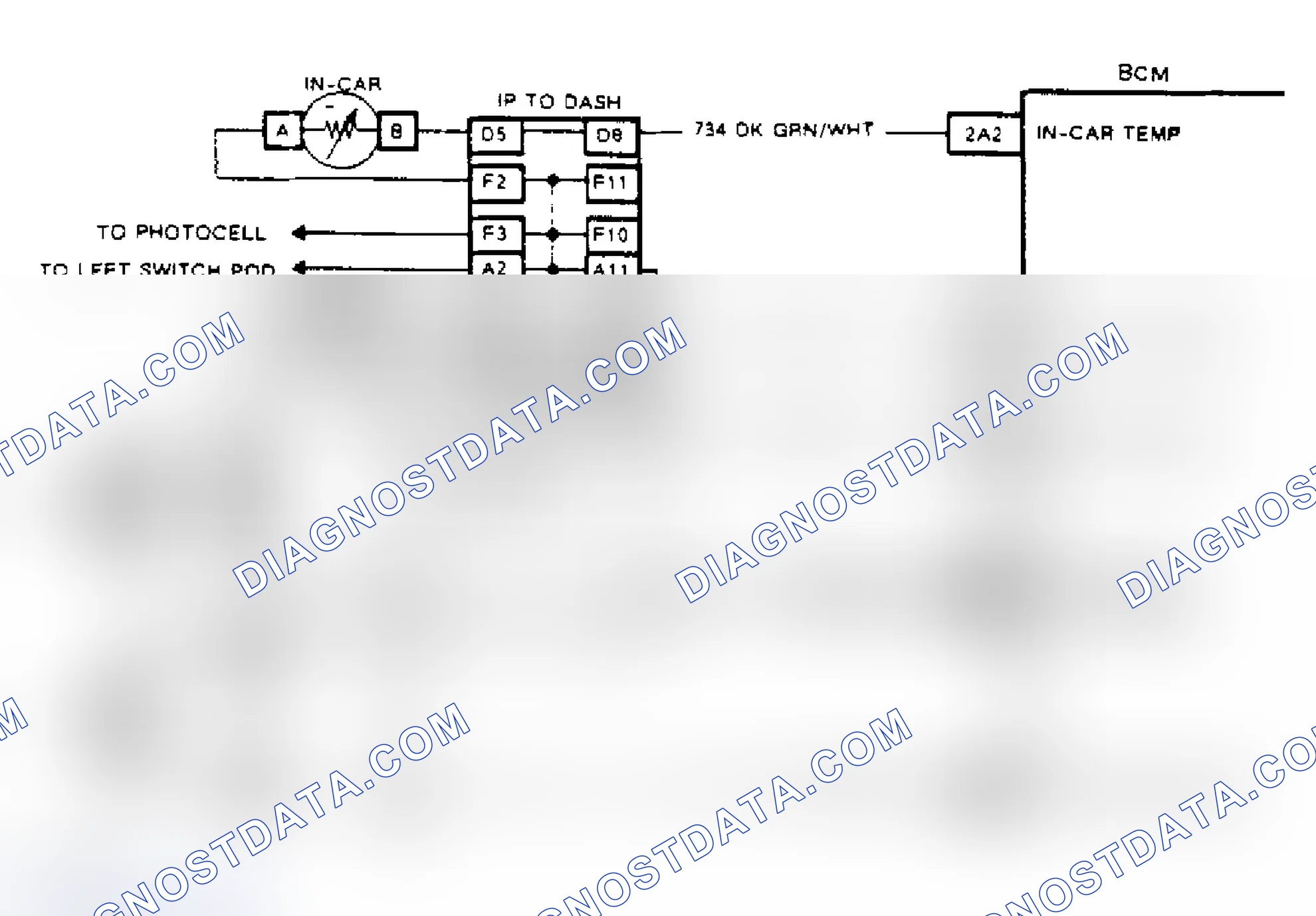Scheme 104: Code B113, Wiring Diagram (Riviera & Reatta) In-Car Temperature Sensor Circuit