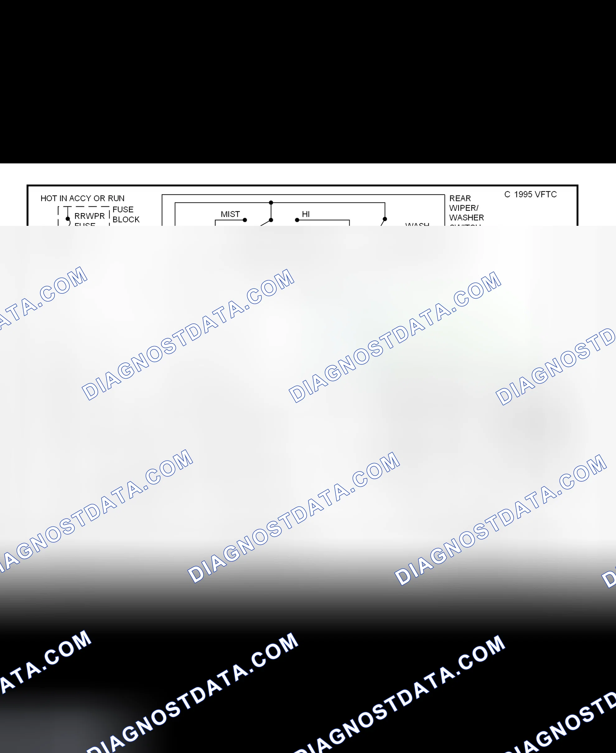 Fig. 2: Rear Wiper/Washer System Wiring Diagram