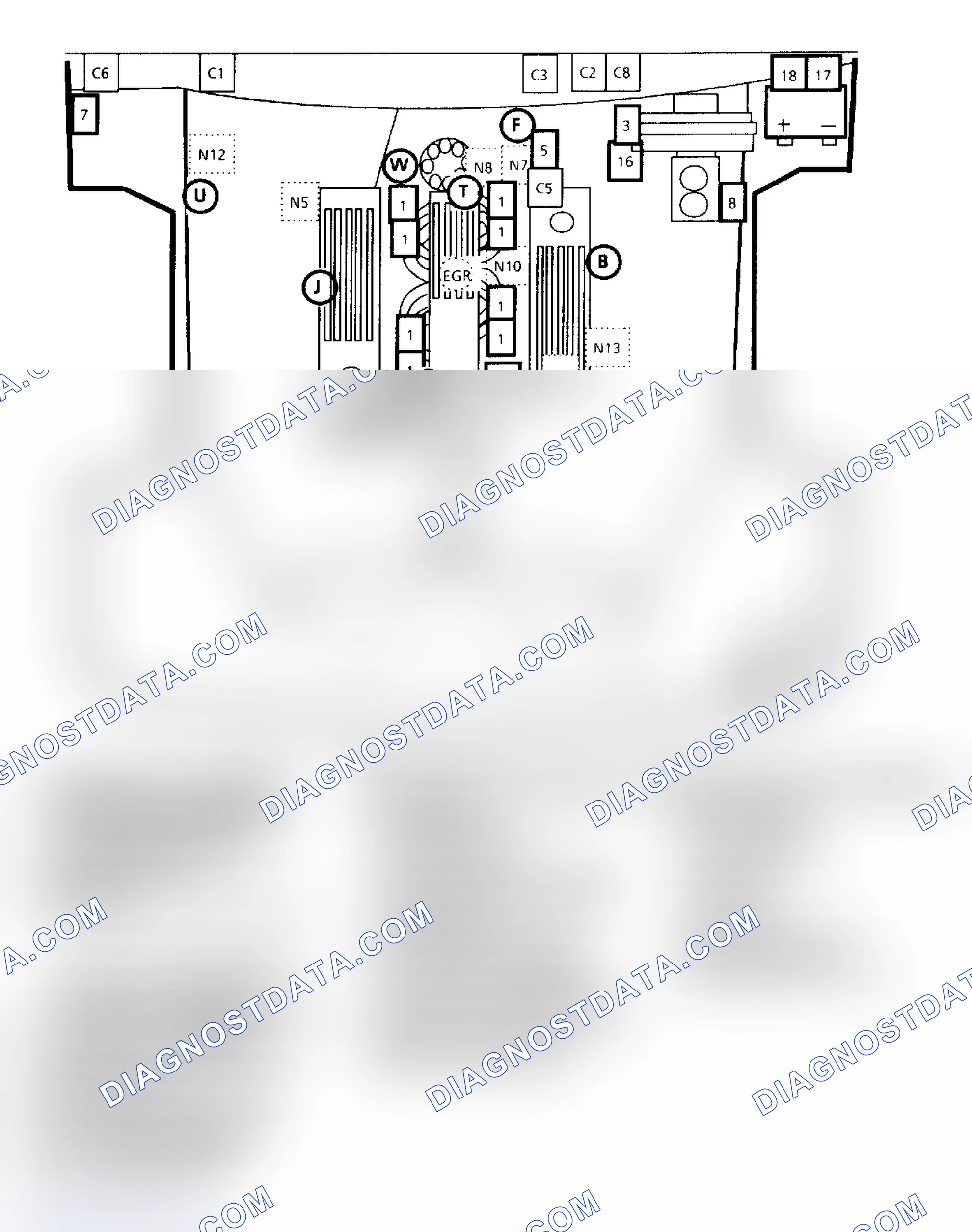 Scheme 214: Component Locations, "Y" Body 5.7L (VIN 8)