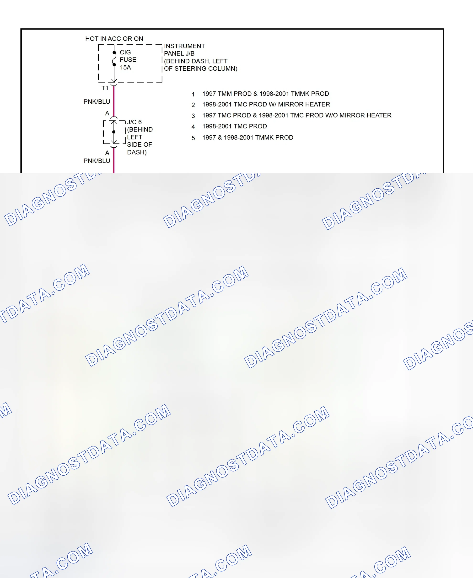 Scheme 26: Power Mirror System Wiring Diagram (Camry 2.2L & 3.0L)