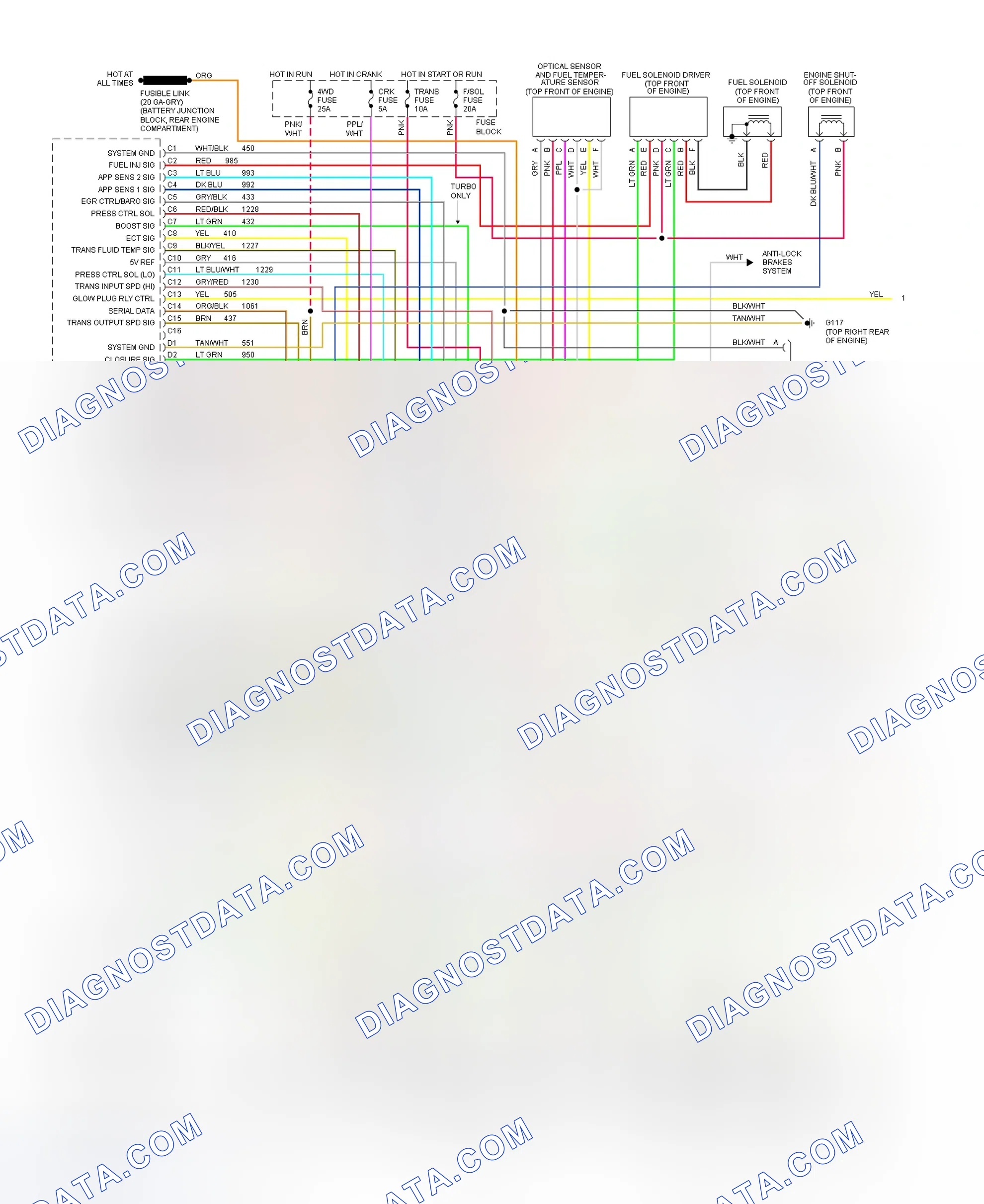 Scheme 268: Wiring Diagram (Blazer, Pickup, Sierra, Suburban & Yukon - With 4L80-E - 1 Of 2)